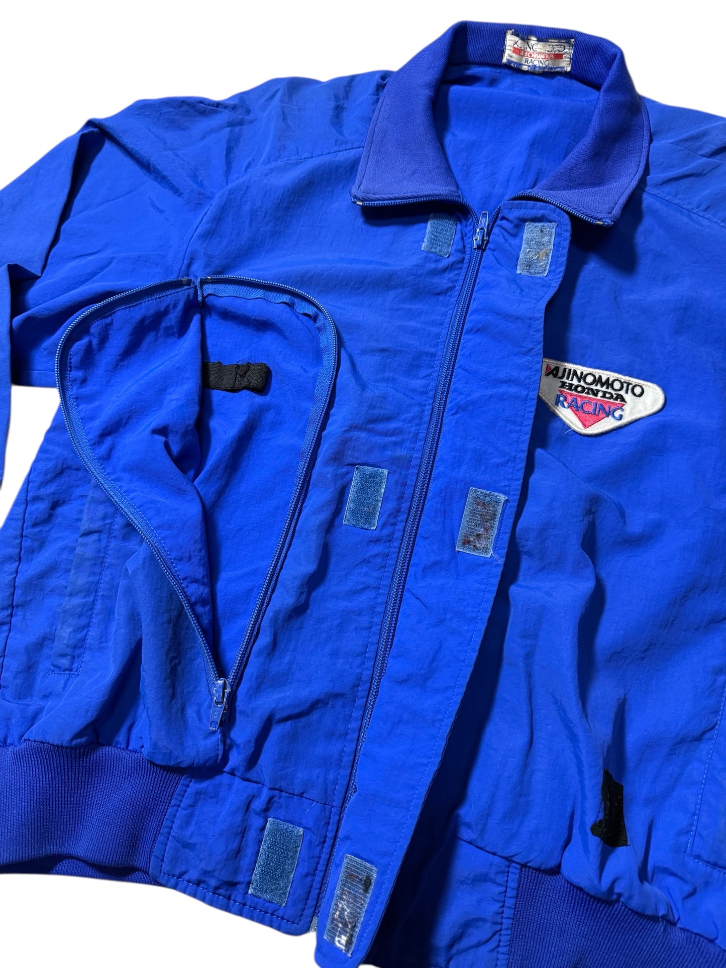 Vintage Ajinomoto Honda Racing Nylon Jacket Japanese Motorsport Promo Jacket Y2K Style