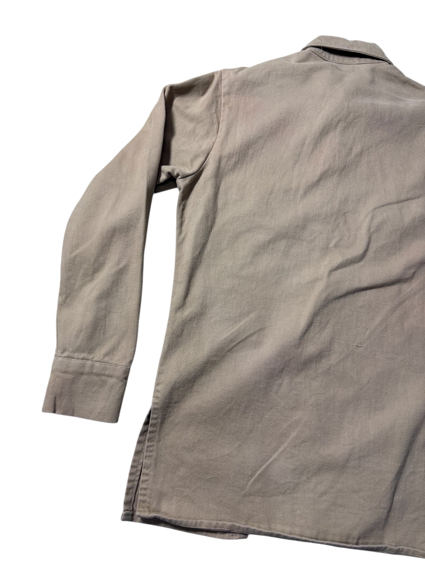 Vintage Levis Tan Western Workwear Shirt Twin Chest Pockets Faded Twill
