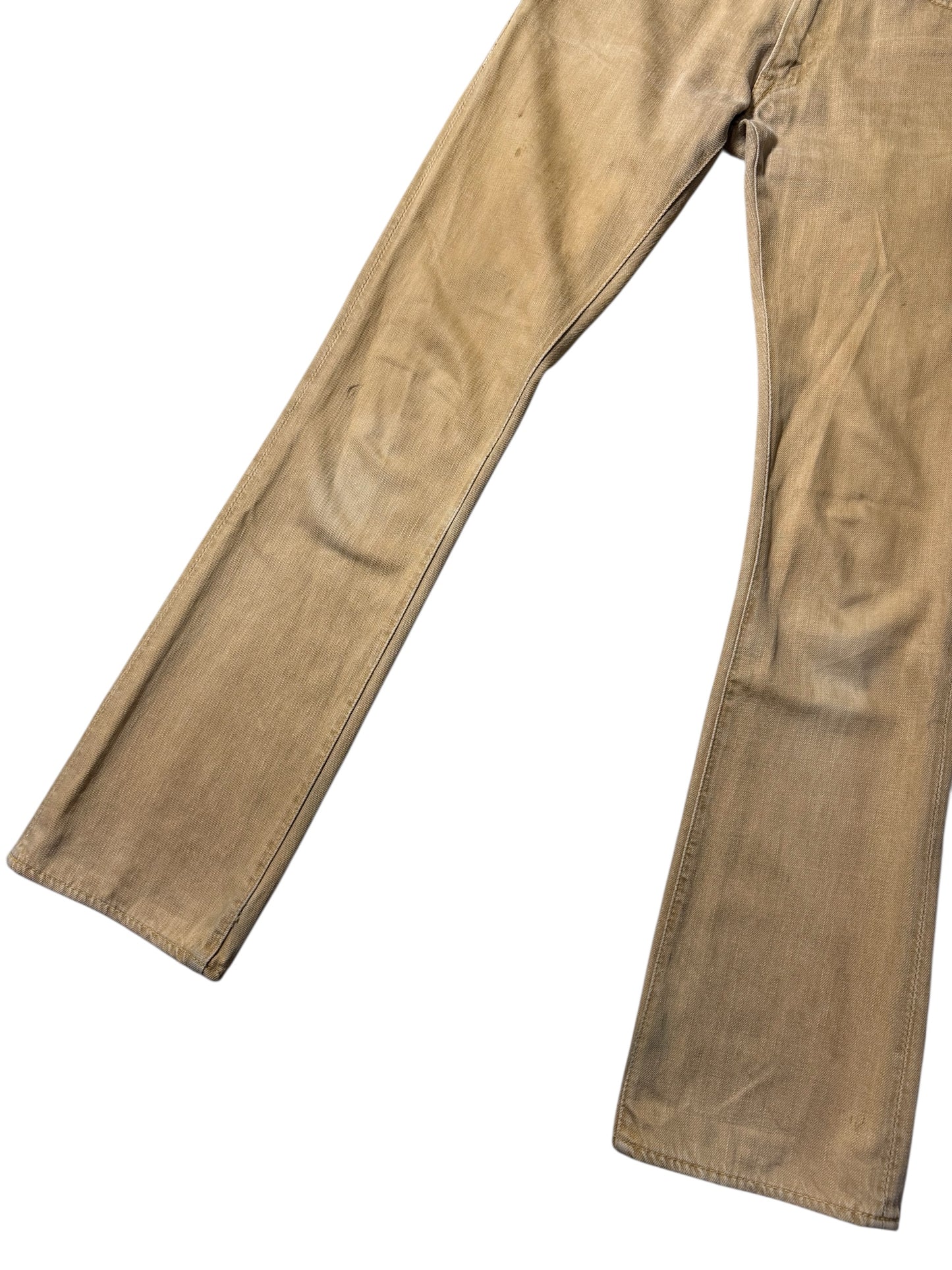 Vintage Fab Four Alchemist Japan Tan Denim Jeans Skull Patch Slim Straight 2000s