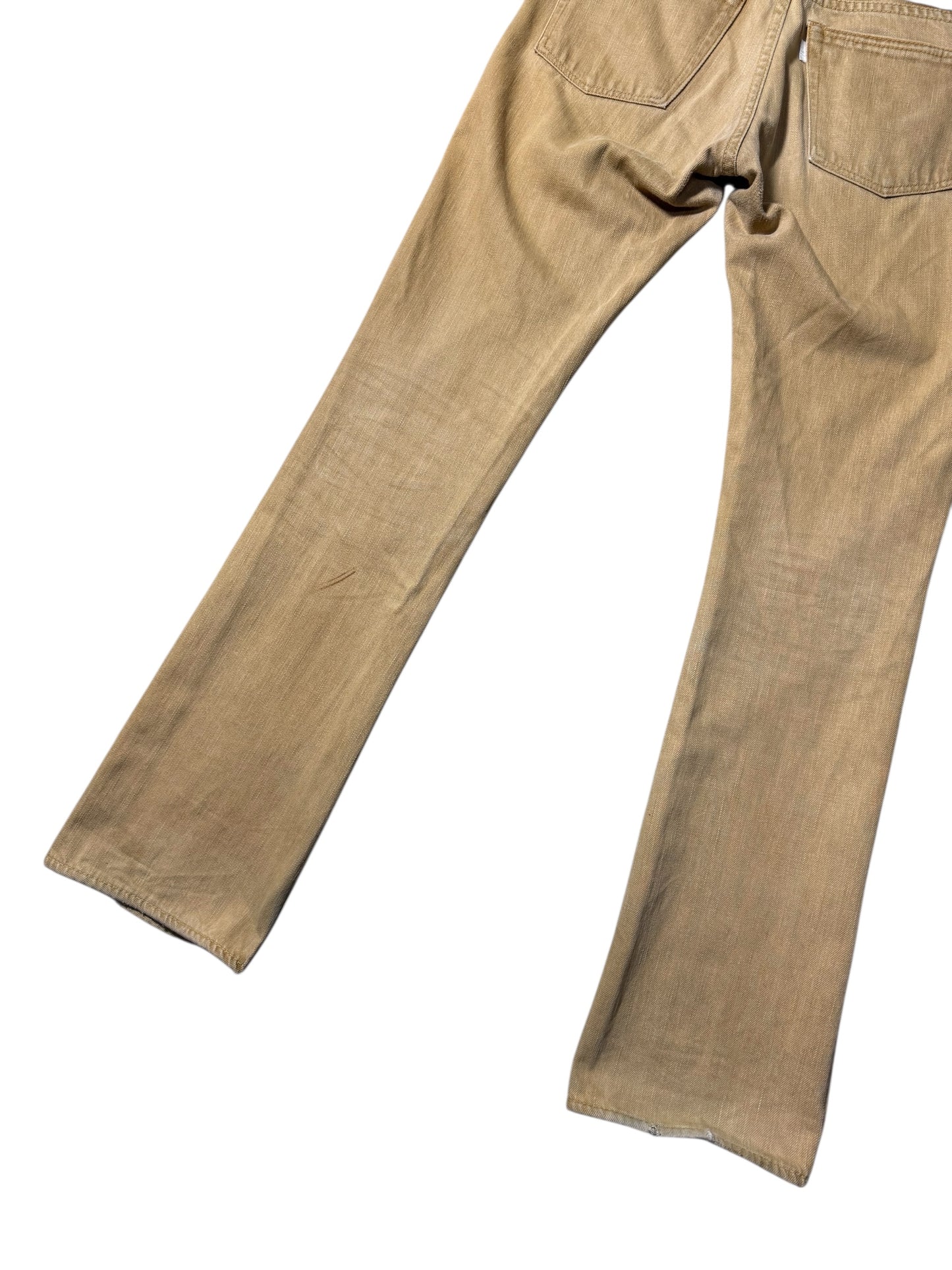 Vintage Fab Four Alchemist Japan Tan Denim Jeans Skull Patch Slim Straight 2000s