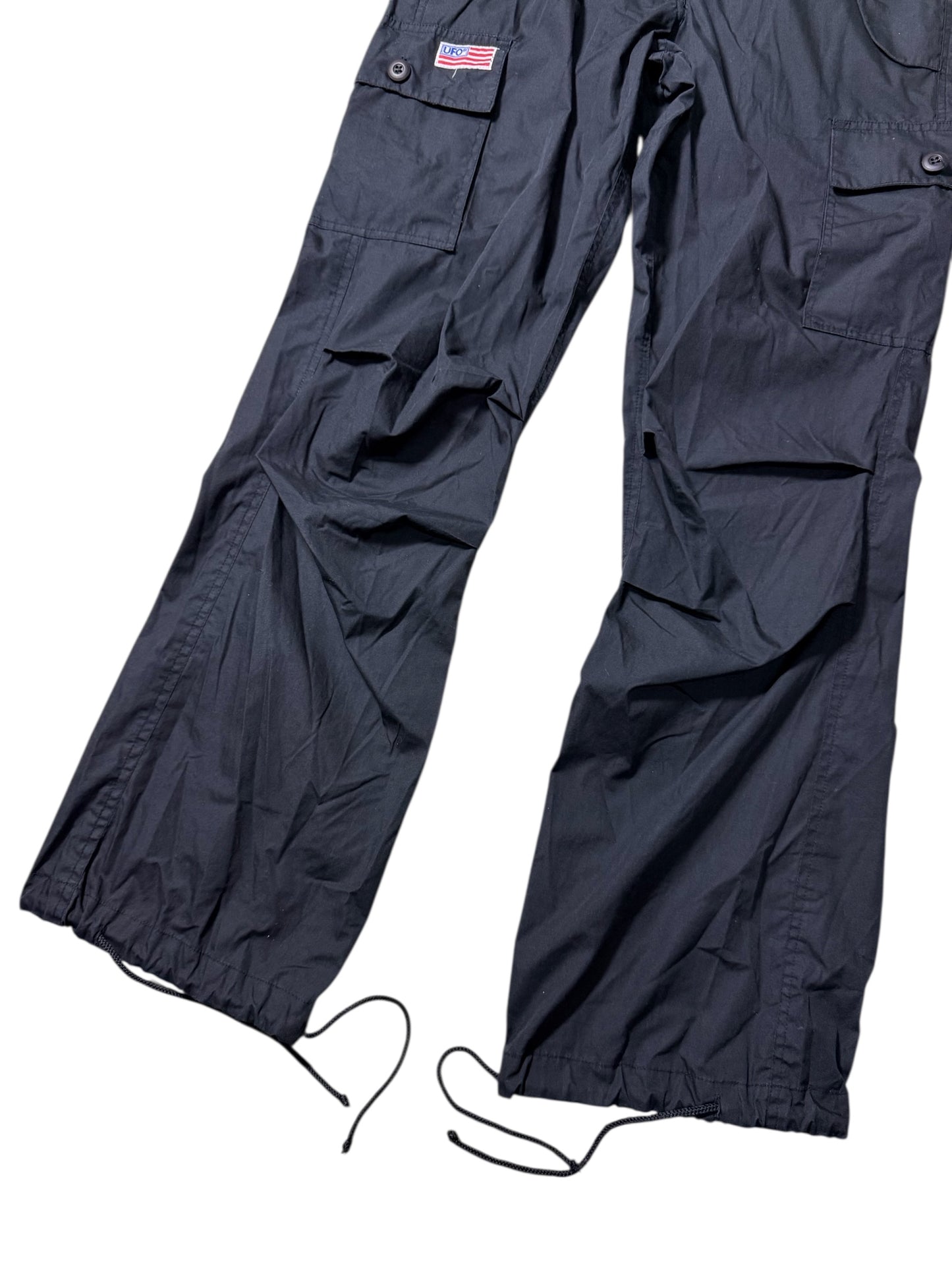 Vintage UFO Black Tactical Cargo Pants Multi-Pocket