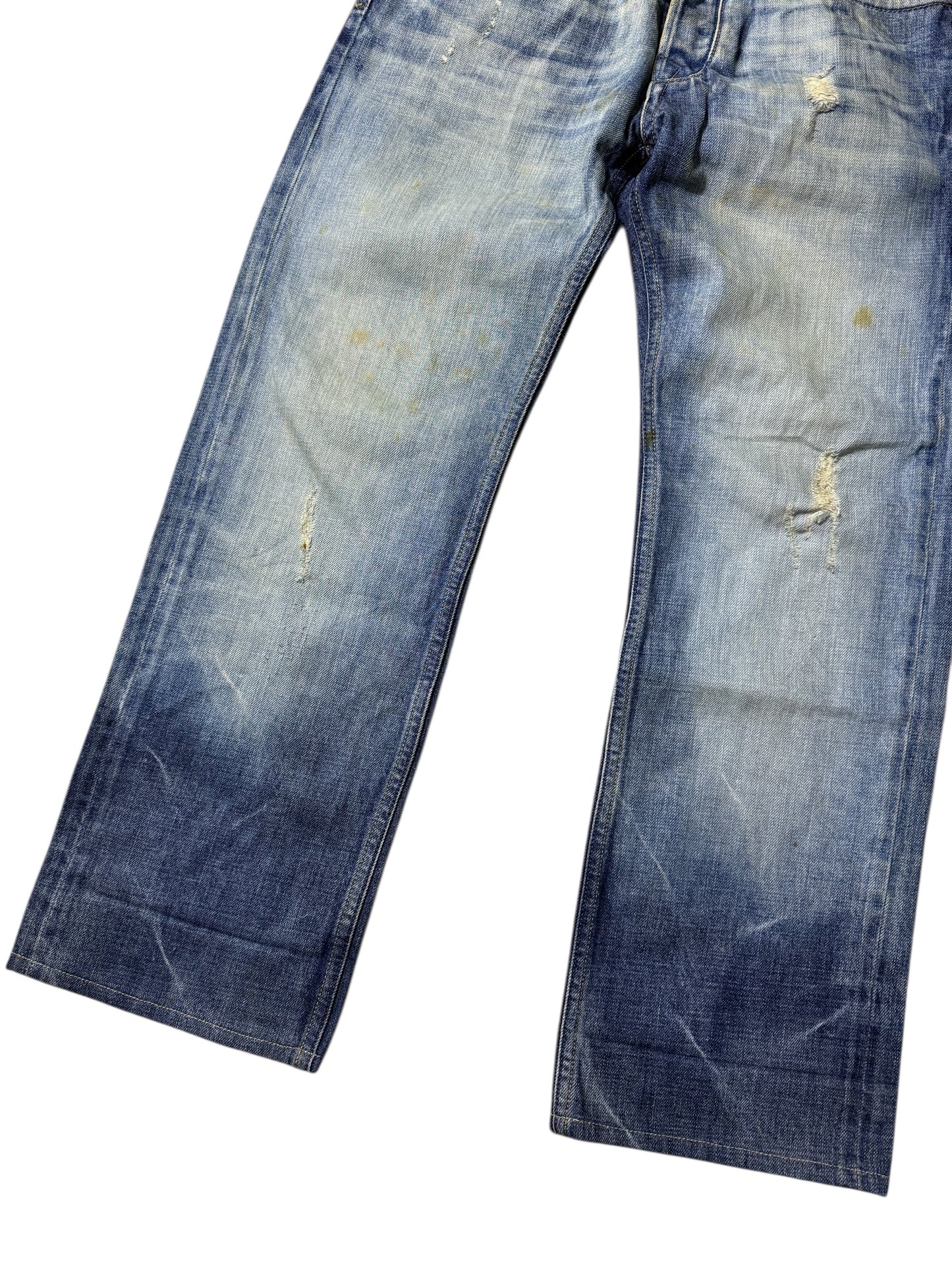 Diesel Larkee Y2K Distressed Straight Denim Jeans Made in Italy