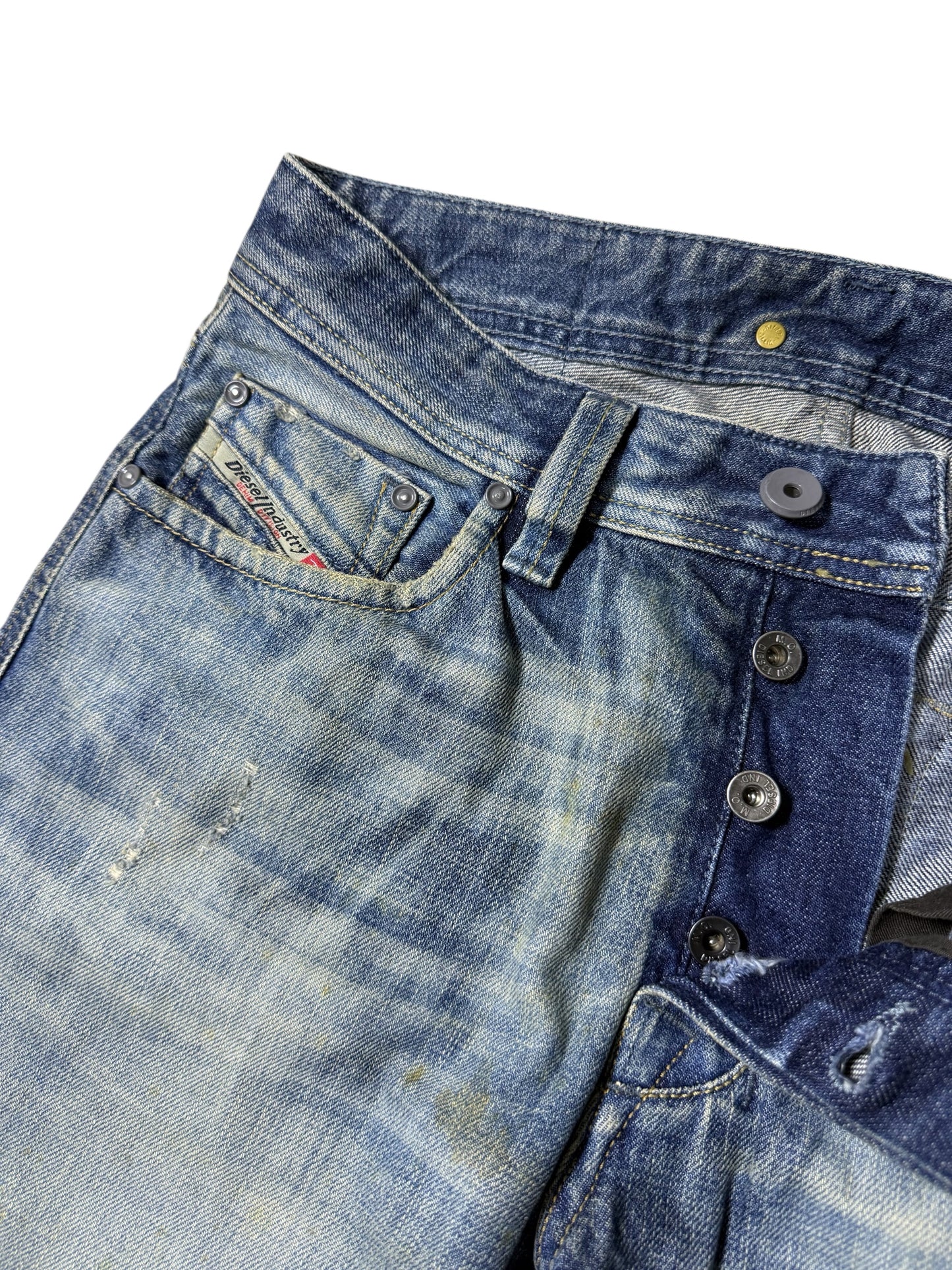 Diesel Larkee Y2K Distressed Straight Denim Jeans Made in Italy
