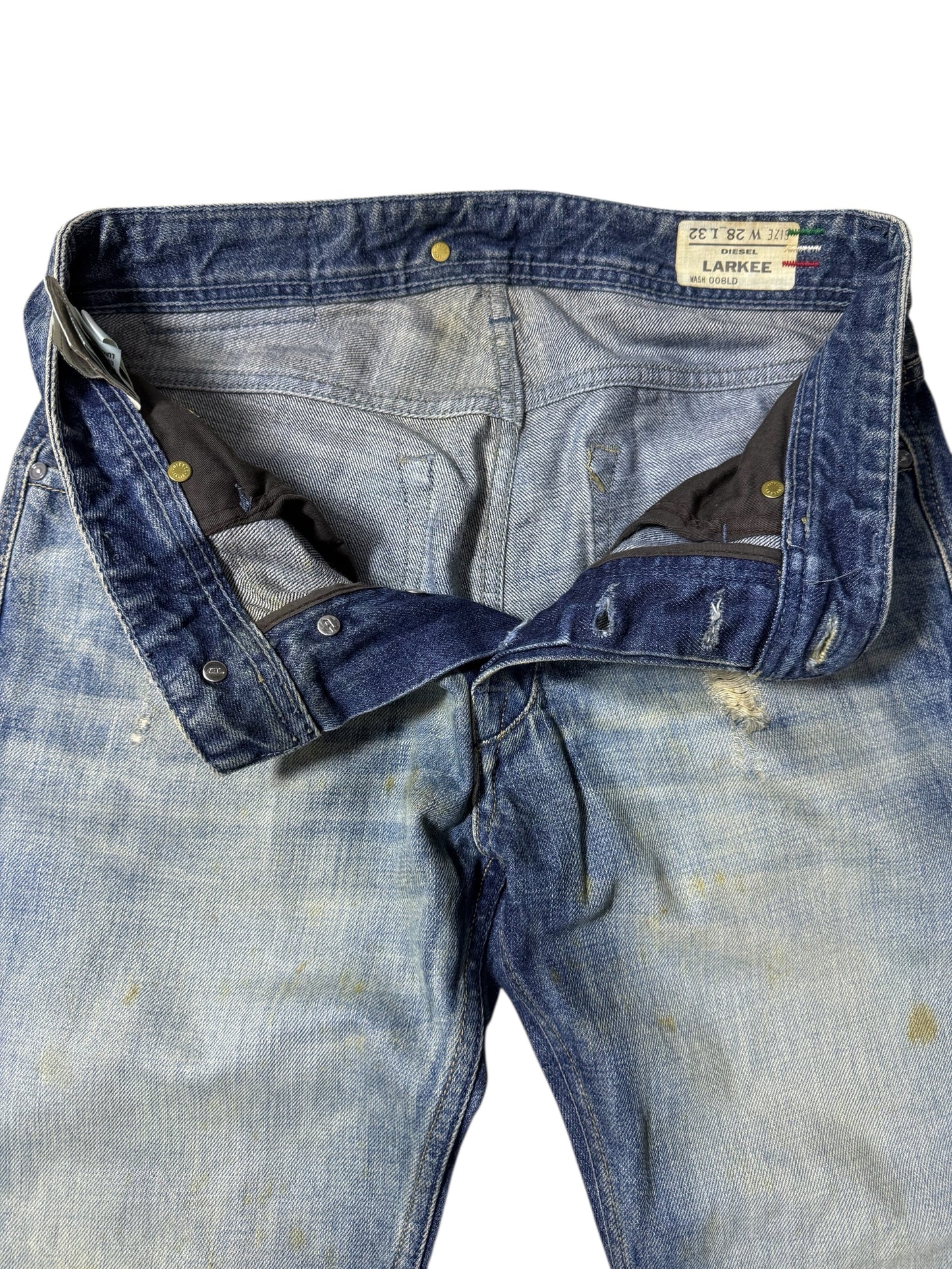 Diesel Larkee Y2K Distressed Straight Denim Jeans Made in Italy