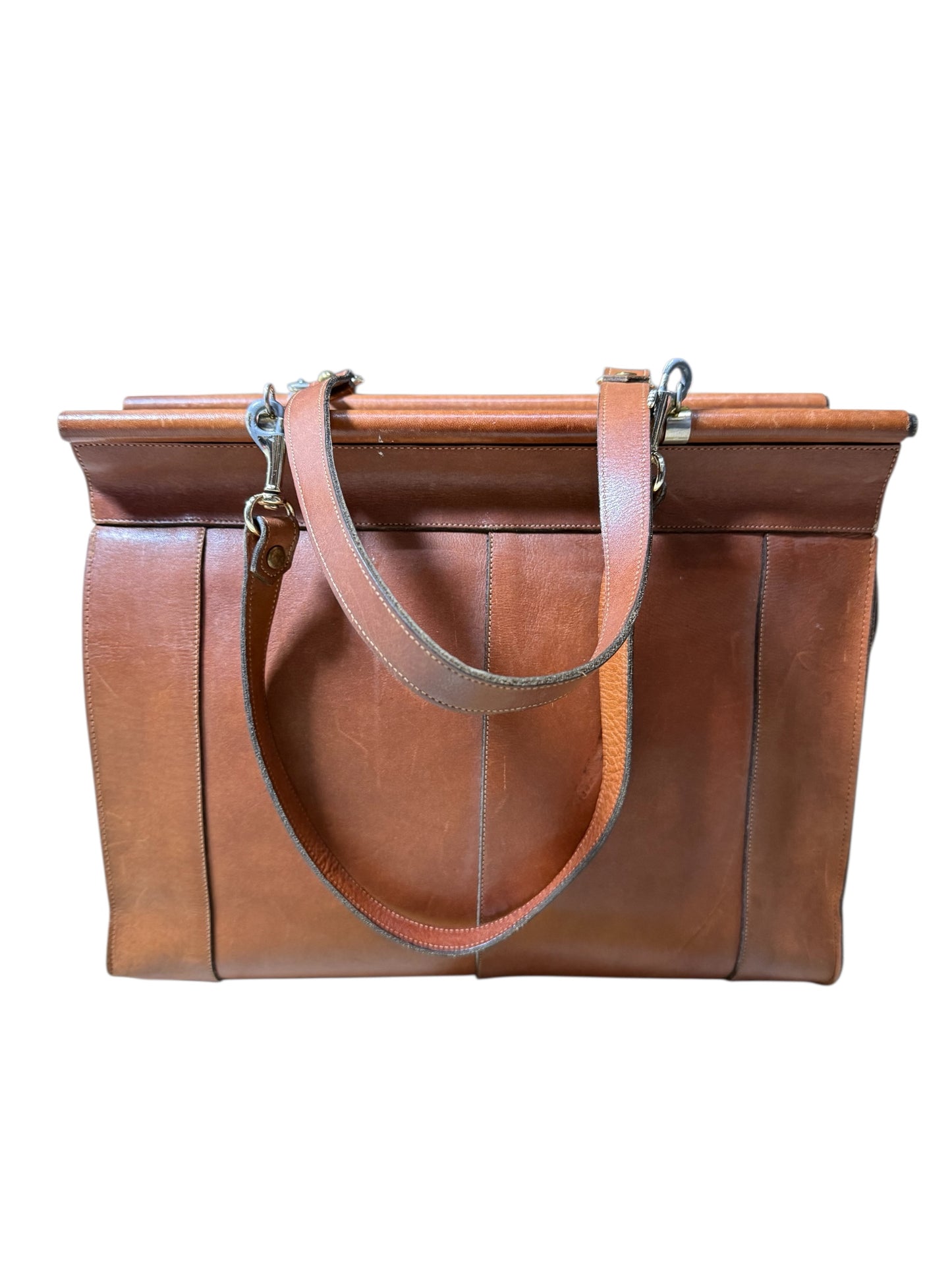 Vintage 1950s Mr. Leather Doctor Bag Brown Leather