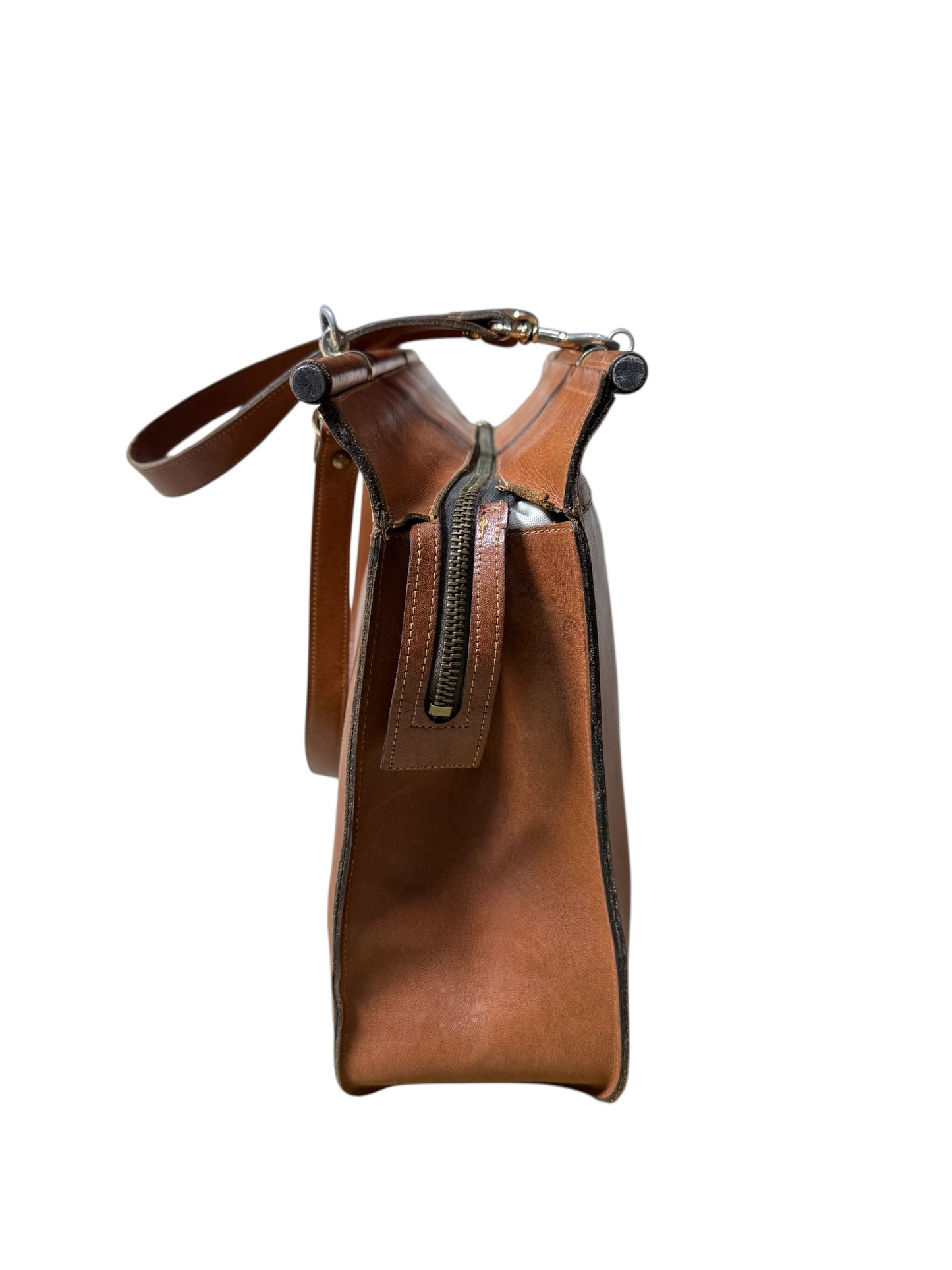 Vintage 1950s Mr. Leather Doctor Bag Brown Leather