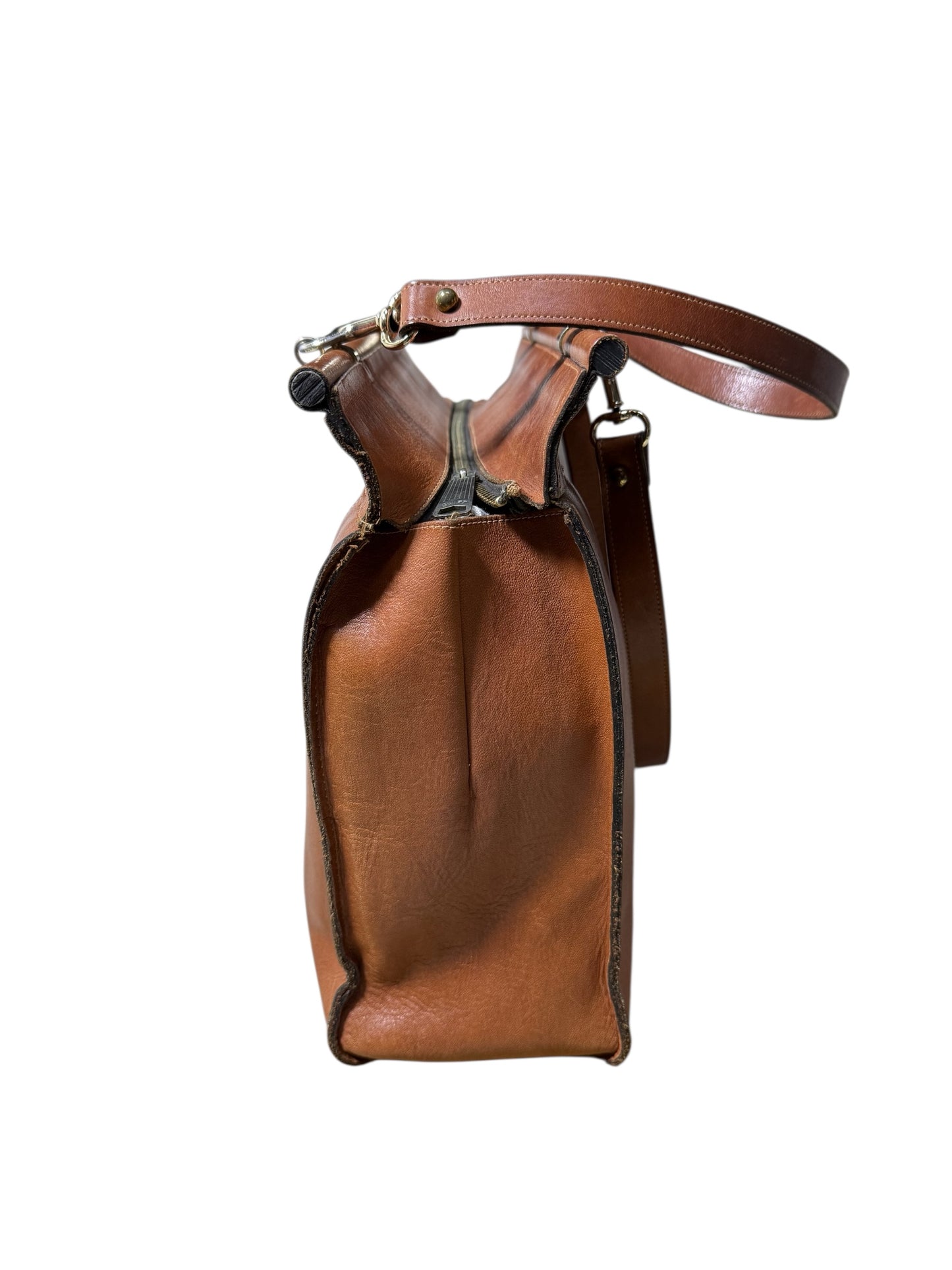 Vintage 1950s Mr. Leather Doctor Bag Brown Leather