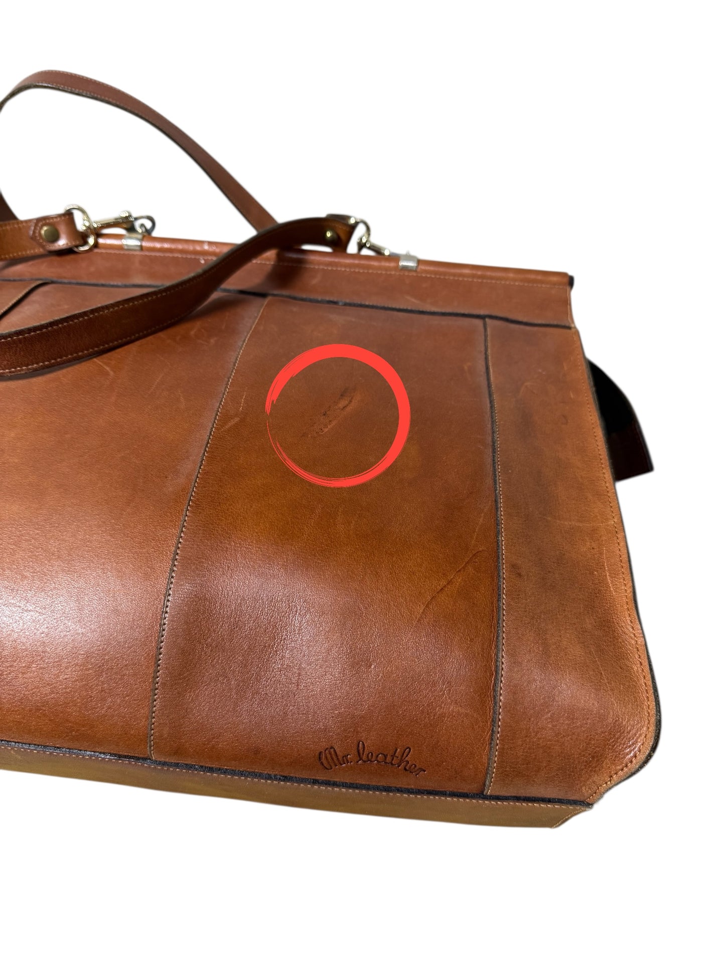 Vintage 1950s Mr. Leather Doctor Bag Brown Leather