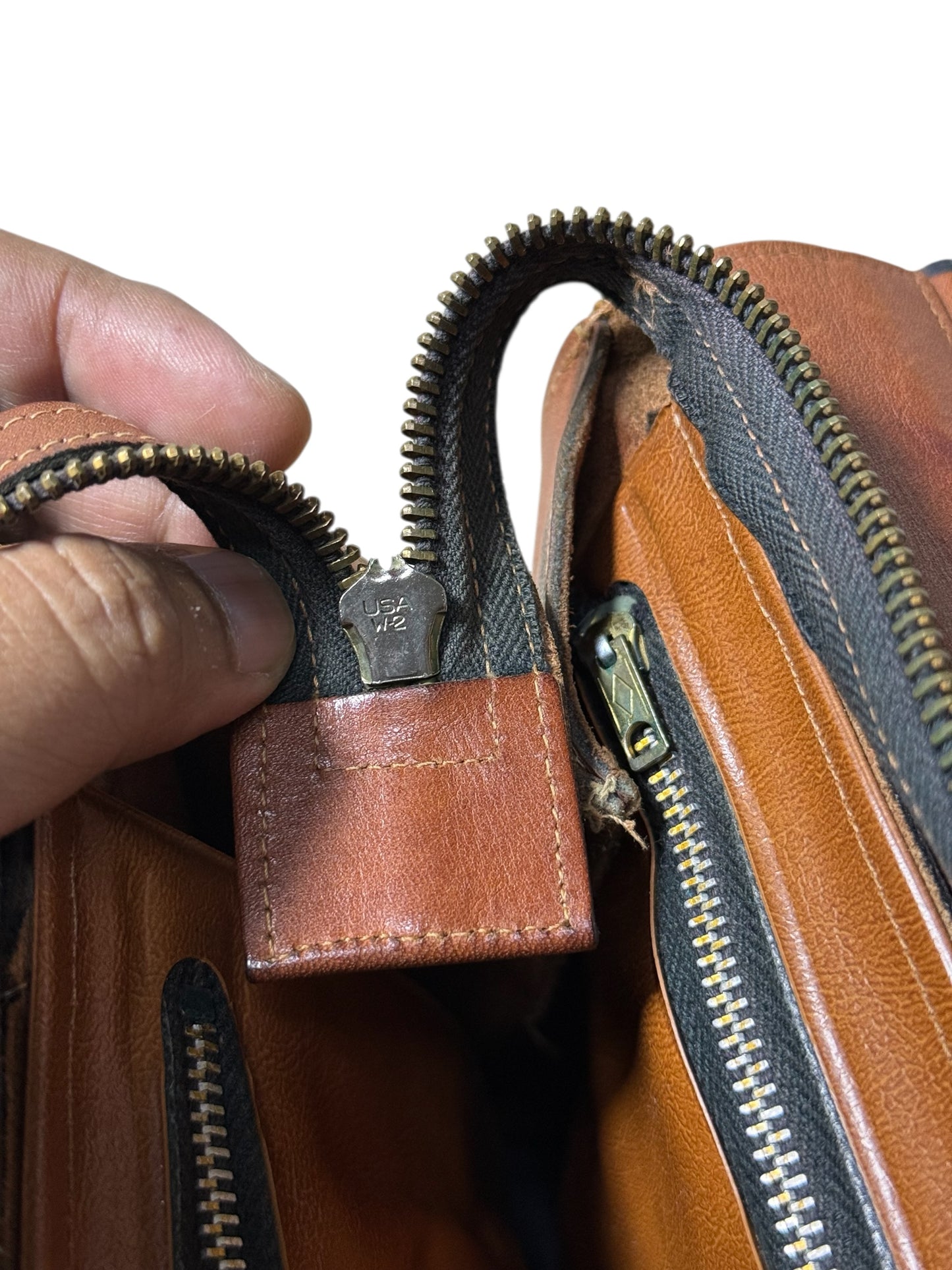 Vintage 1950s Mr. Leather Doctor Bag Brown Leather