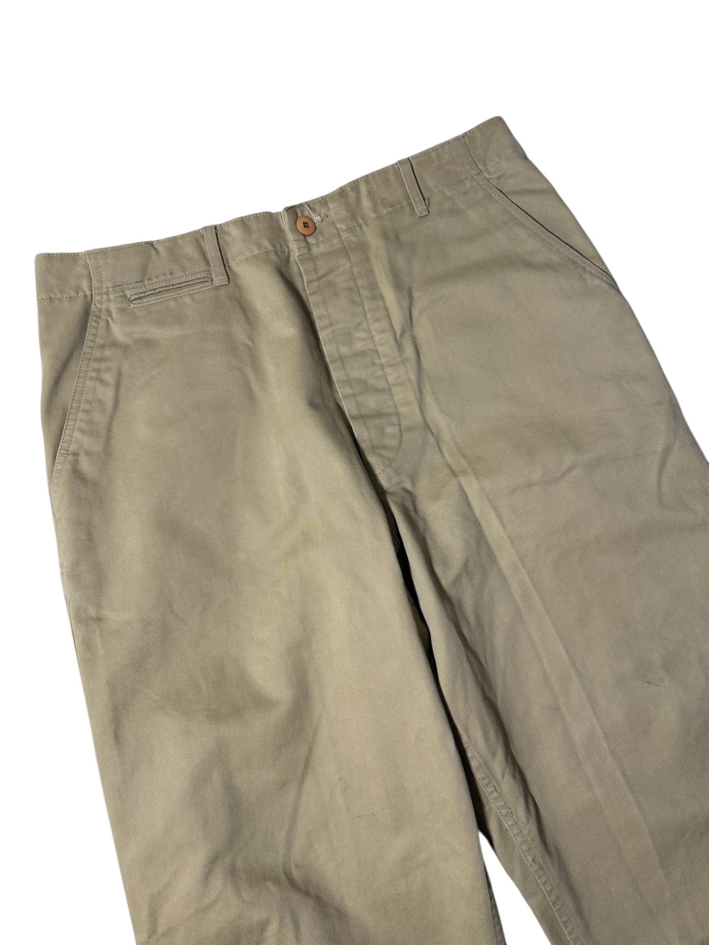 Vintage 1970s–80s Brents Button-Fly Chino Pants USA Made Workwear Khaki Trousers