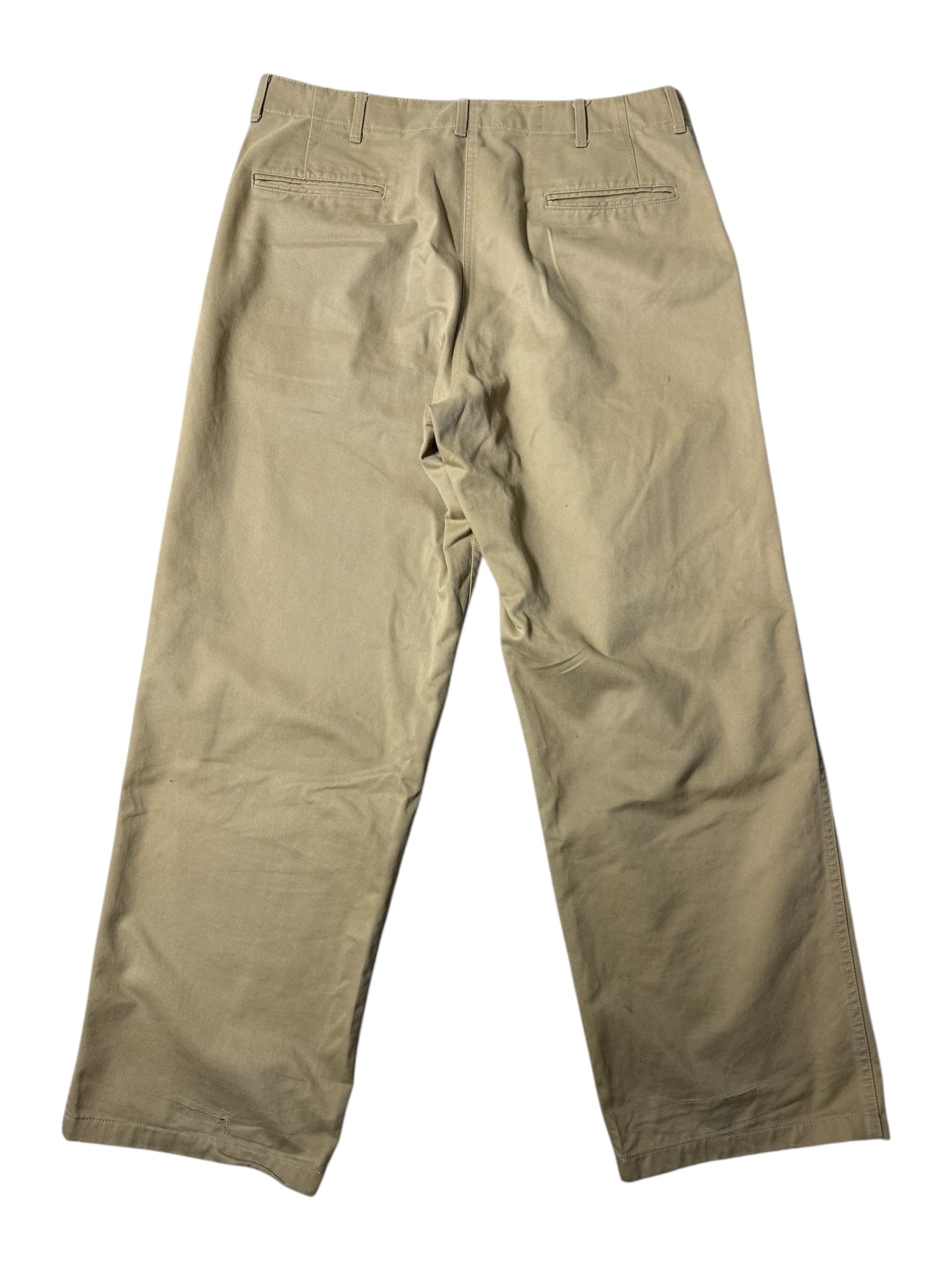 Vintage 1970s–80s Brents Button-Fly Chino Pants USA Made Workwear Khaki Trousers