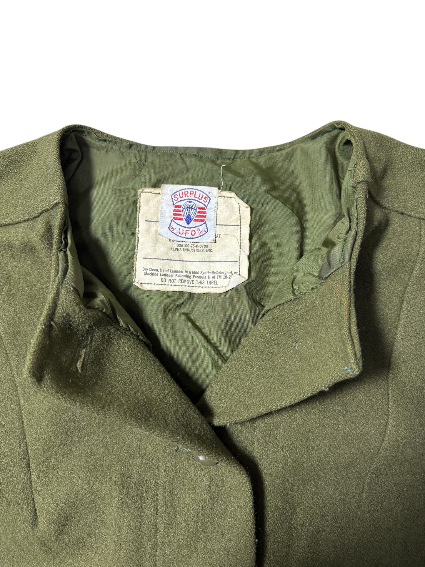 Vintage 1975 US Army Women’s OG-108 Field Coat Alpha Industries Military Surplus