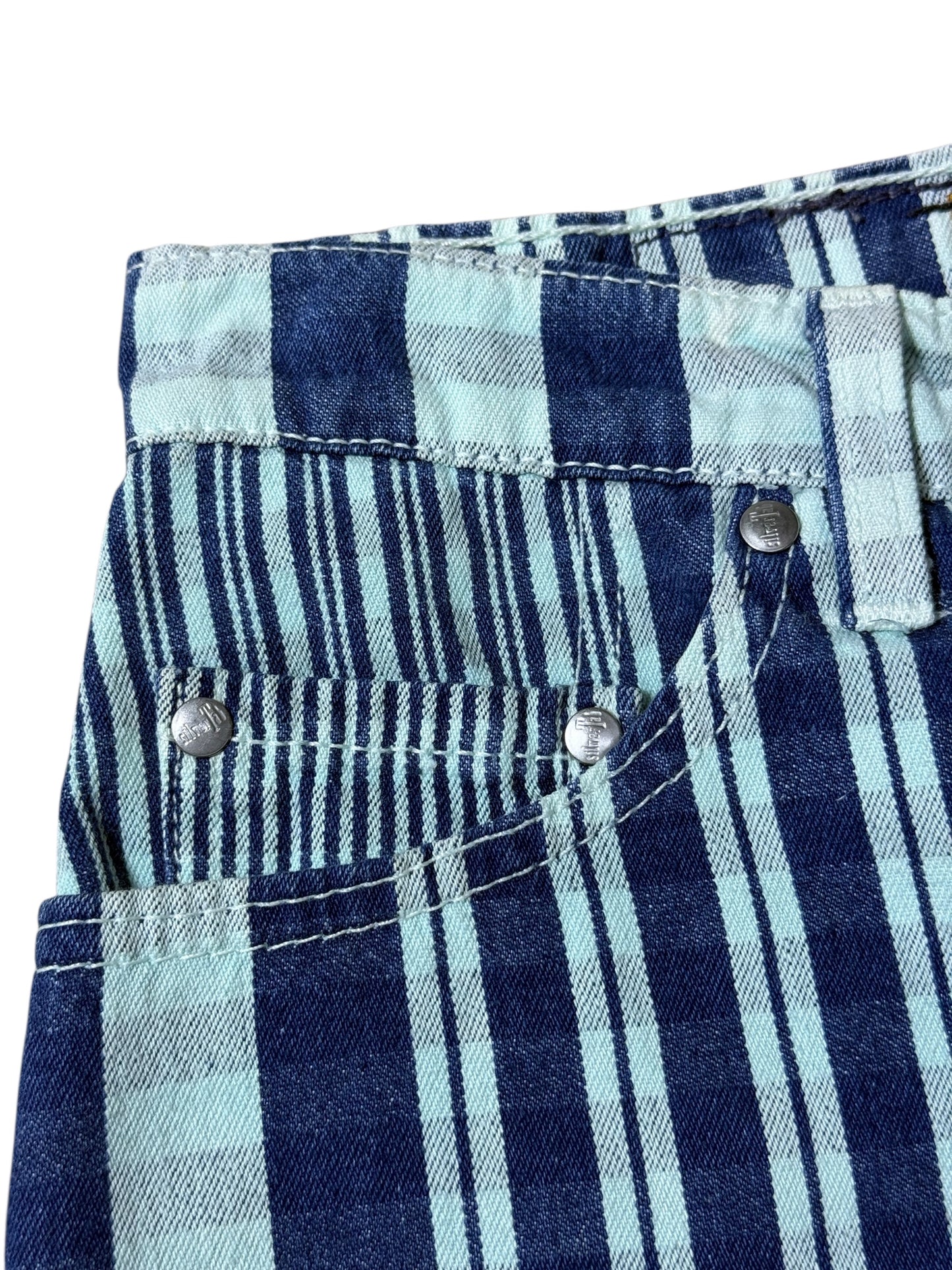Vintage 1990s Levis SilverTab Striped Denim Shorts  Cut Off