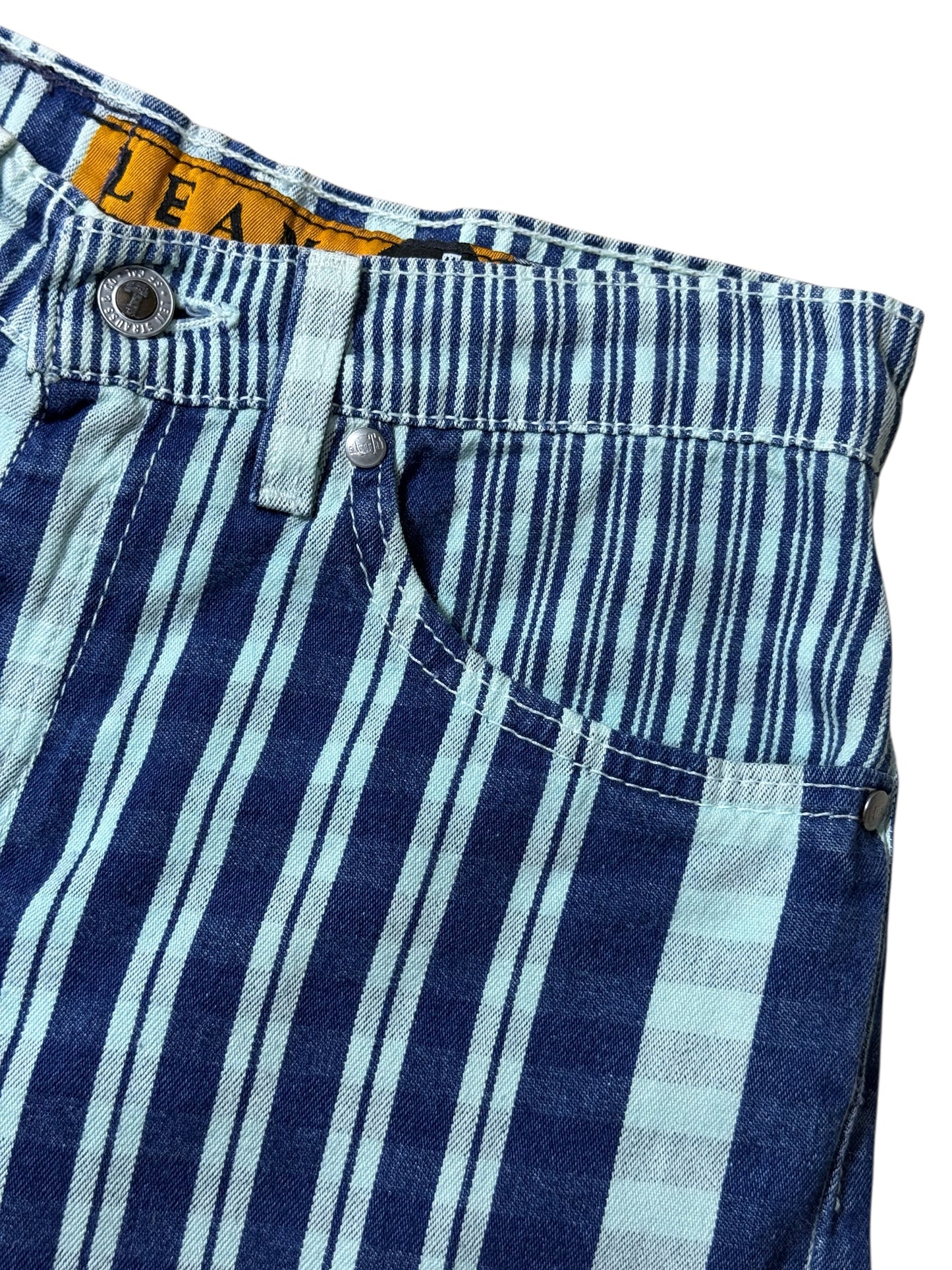 Vintage 1990s Levis SilverTab Striped Denim Shorts  Cut Off