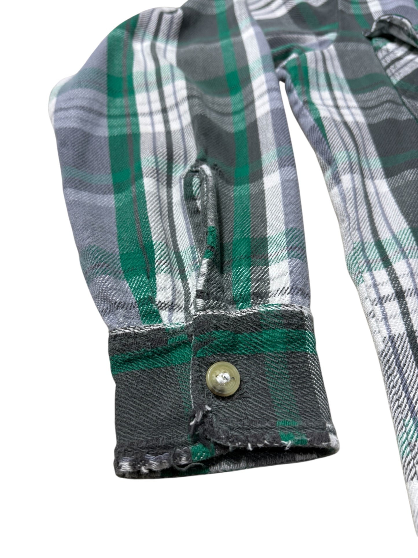 Vintage 1980s Private Property Plaid Flannel Shirt Made in USA Distressed Workwear
