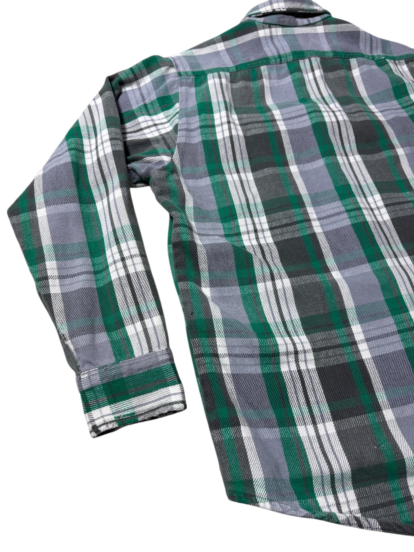 Vintage 1980s Private Property Plaid Flannel Shirt Made in USA Distressed Workwear