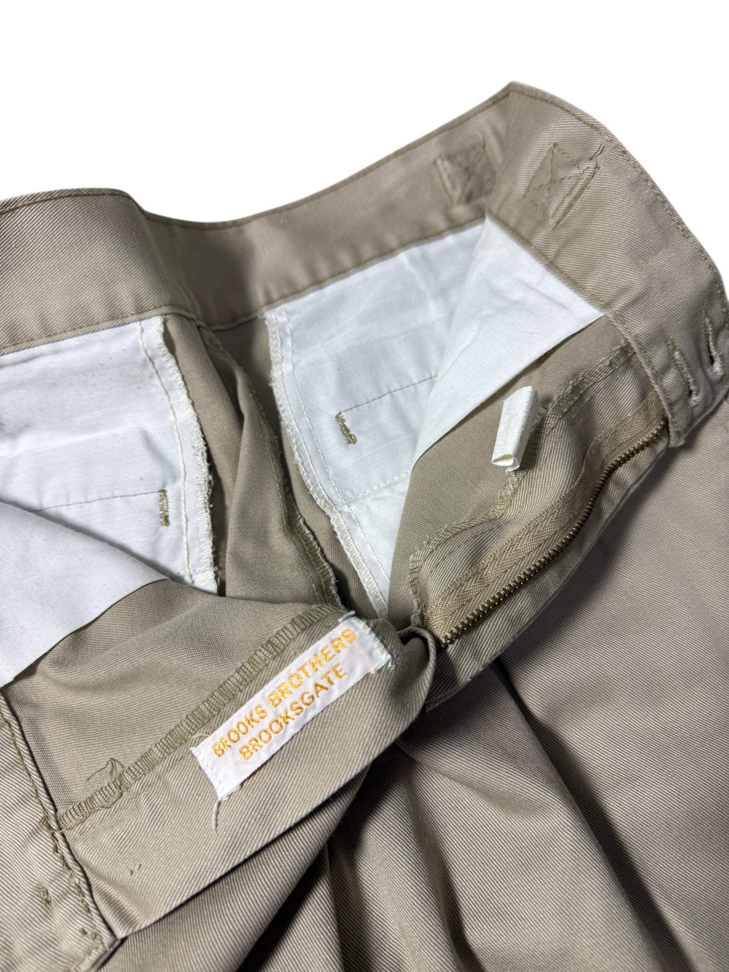 Vintage 1960s Brooks Brothers Brooksgate Cotton Trousers Side Adjusters Made in USA