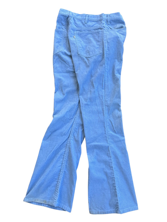 Vintage 1970s Levis Blue Corduroy Flare Pants