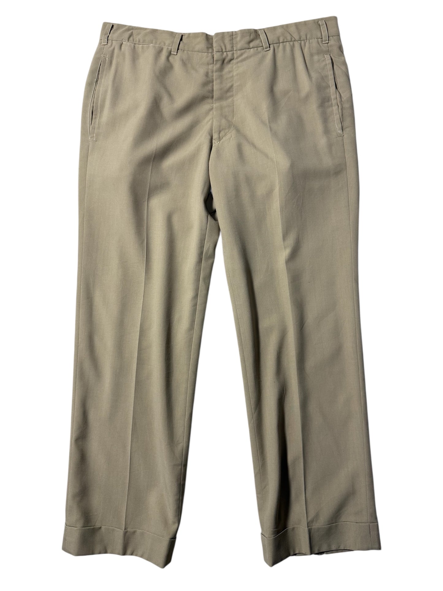 Vintage 1960s-70s Freemans Co. Rayon Blend Trousers Khaki Pants