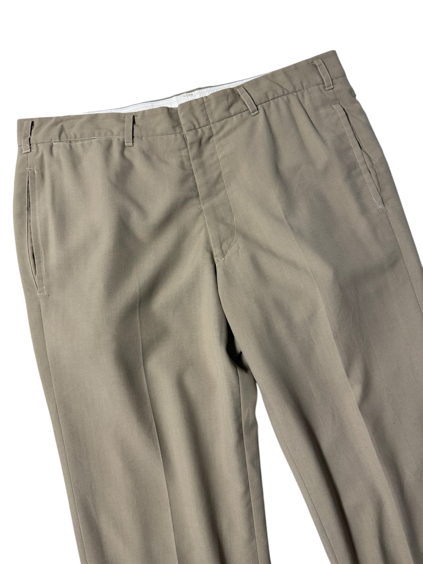 Vintage 1960s-70s Freemans Co. Rayon Blend Trousers Khaki Pants