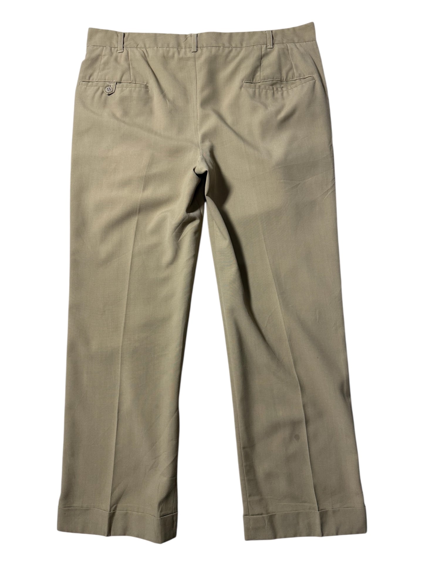 Vintage 1960s-70s Freemans Co. Rayon Blend Trousers Khaki Pants