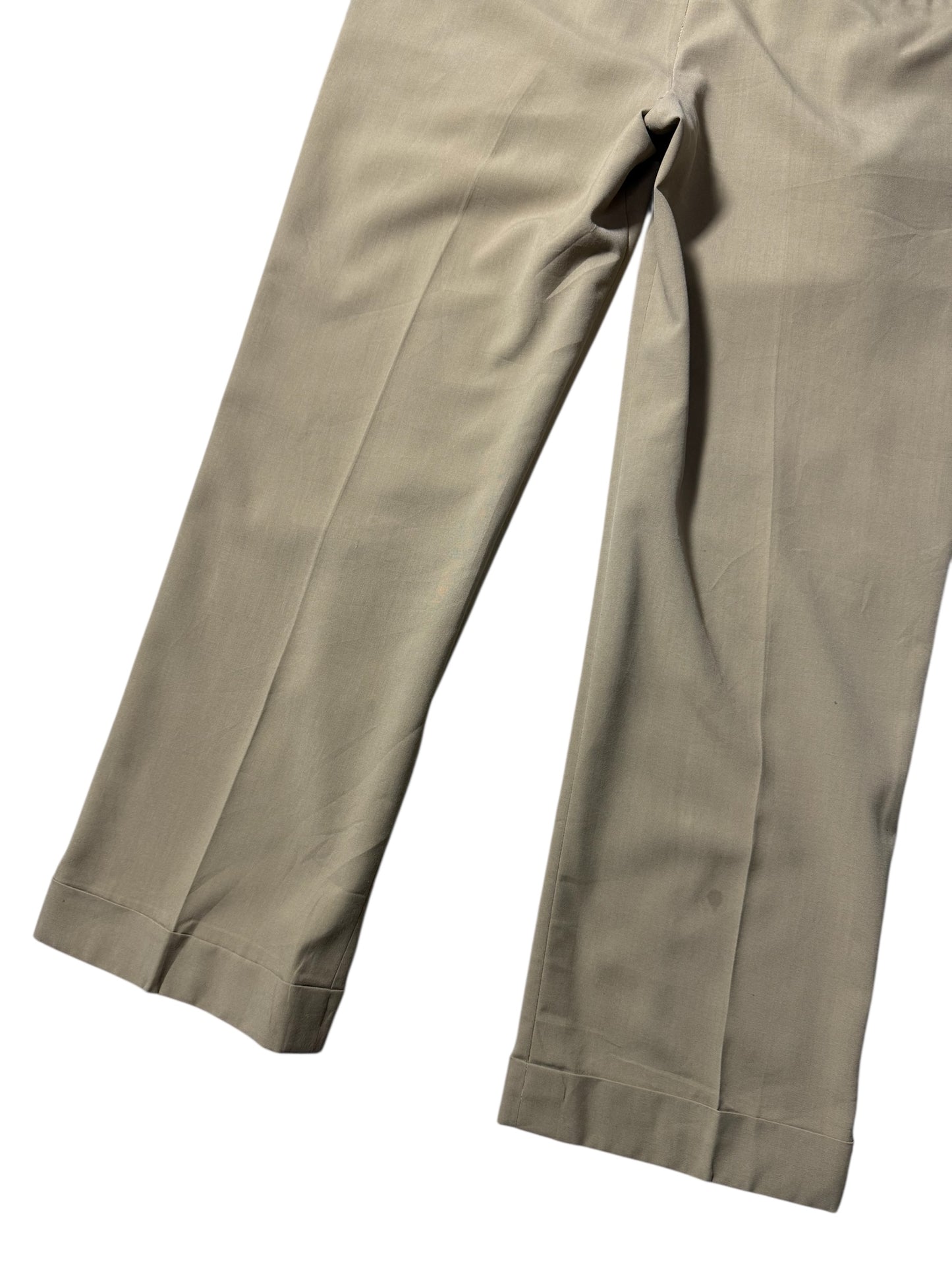 Vintage 1960s-70s Freemans Co. Rayon Blend Trousers Khaki Pants