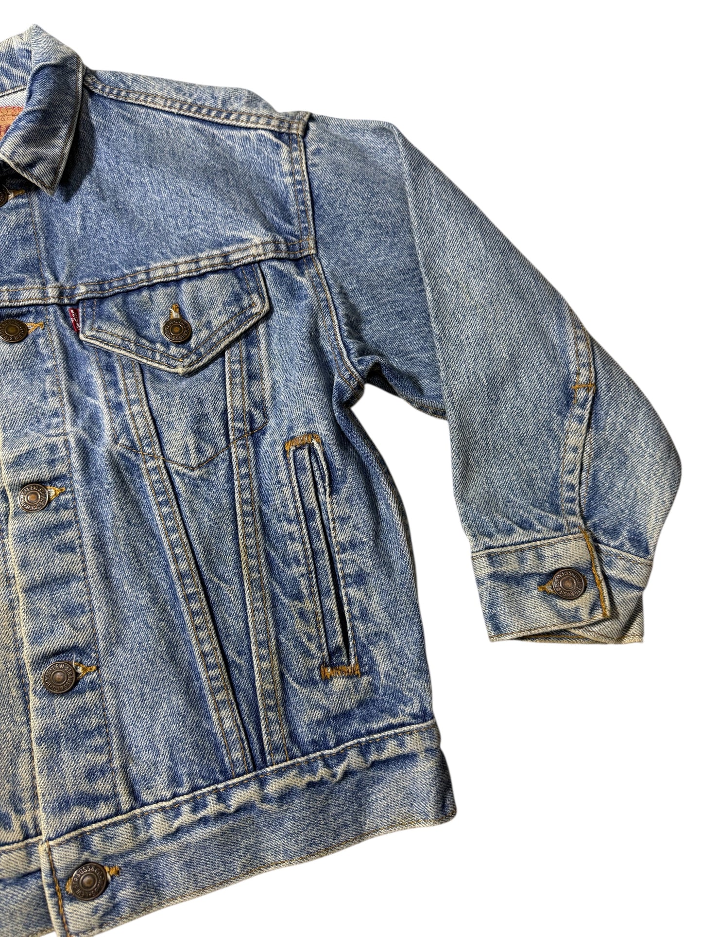 Vintage 1980s Levis Kids Denim Trucker Jacket Made in USA