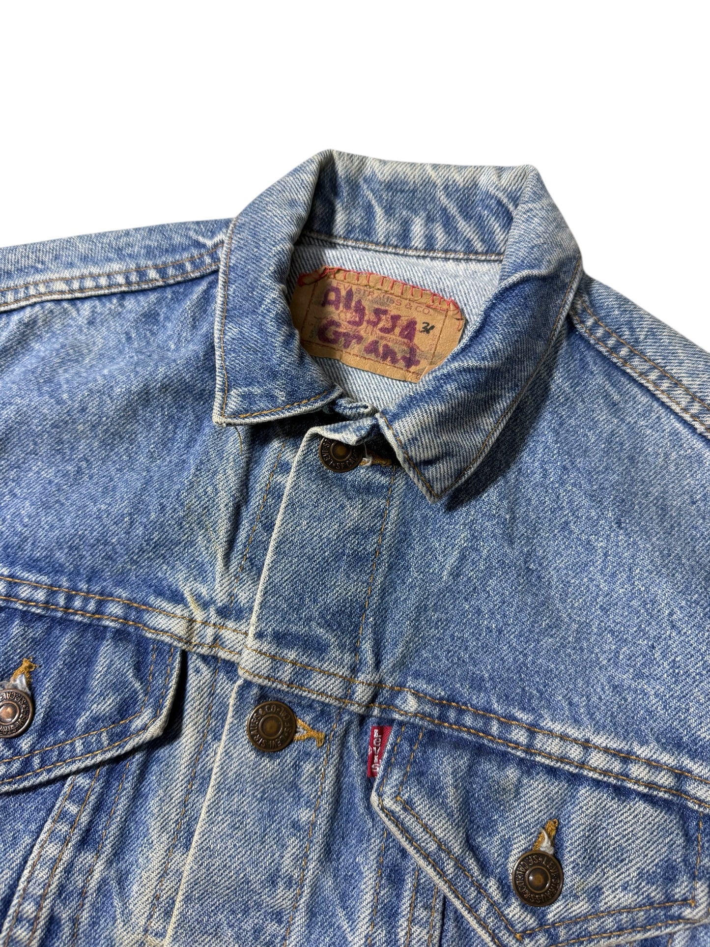 Vintage 1980s Levis Kids Denim Trucker Jacket Made in USA