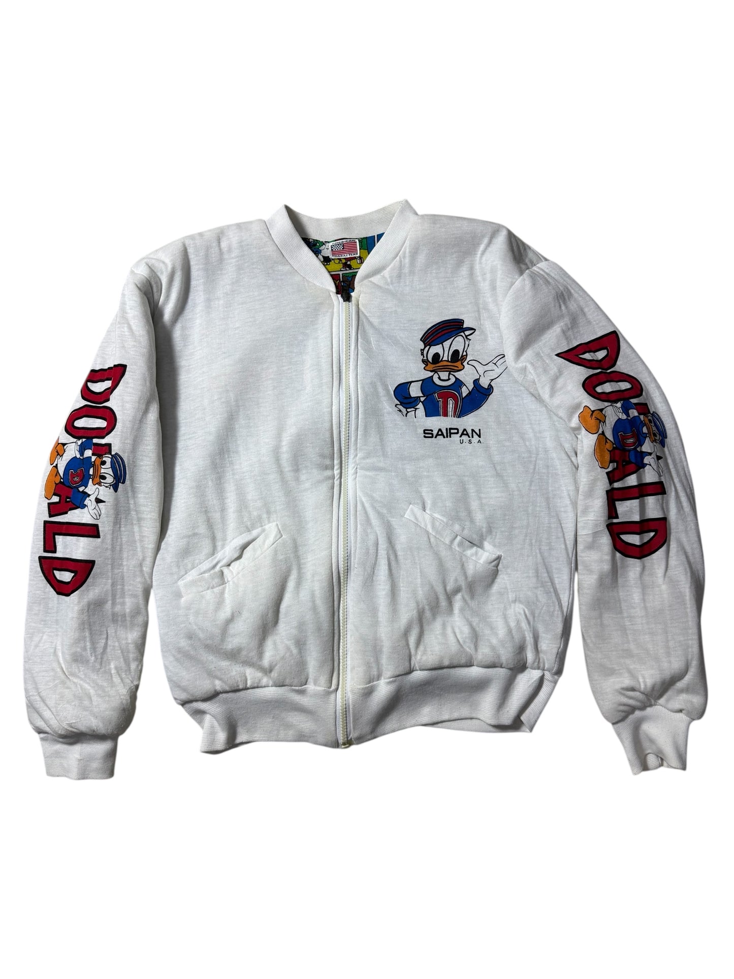 Vintage Disney Mickey Mouse Donald Duck Reversible Cotton Jacket