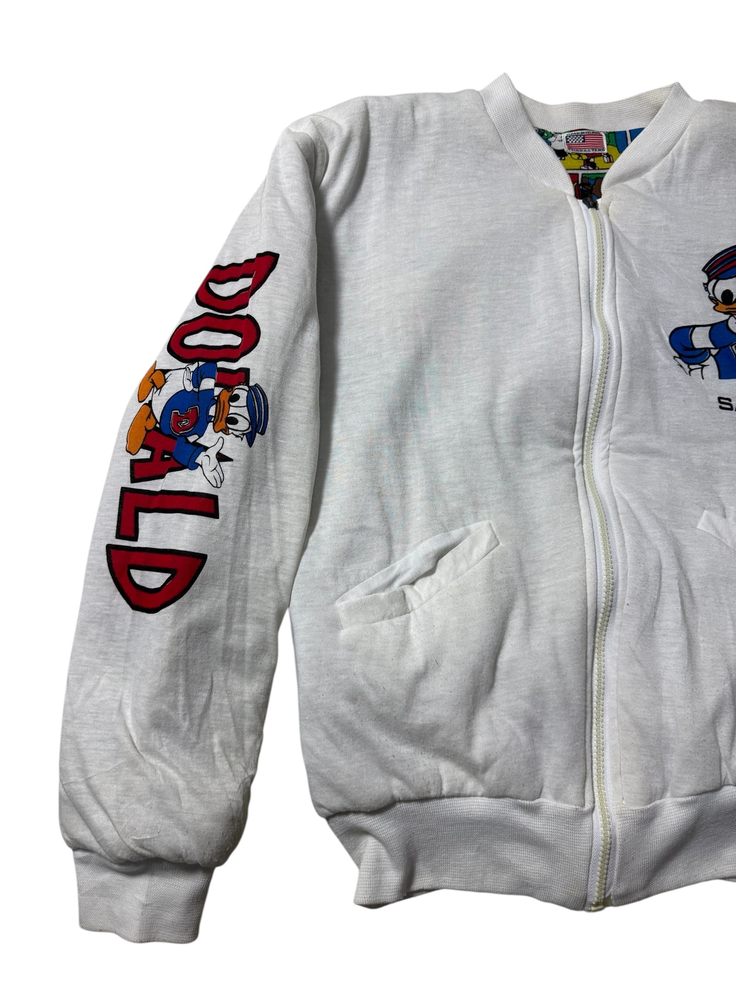 Vintage Disney Mickey Mouse Donald Duck Reversible Cotton Jacket