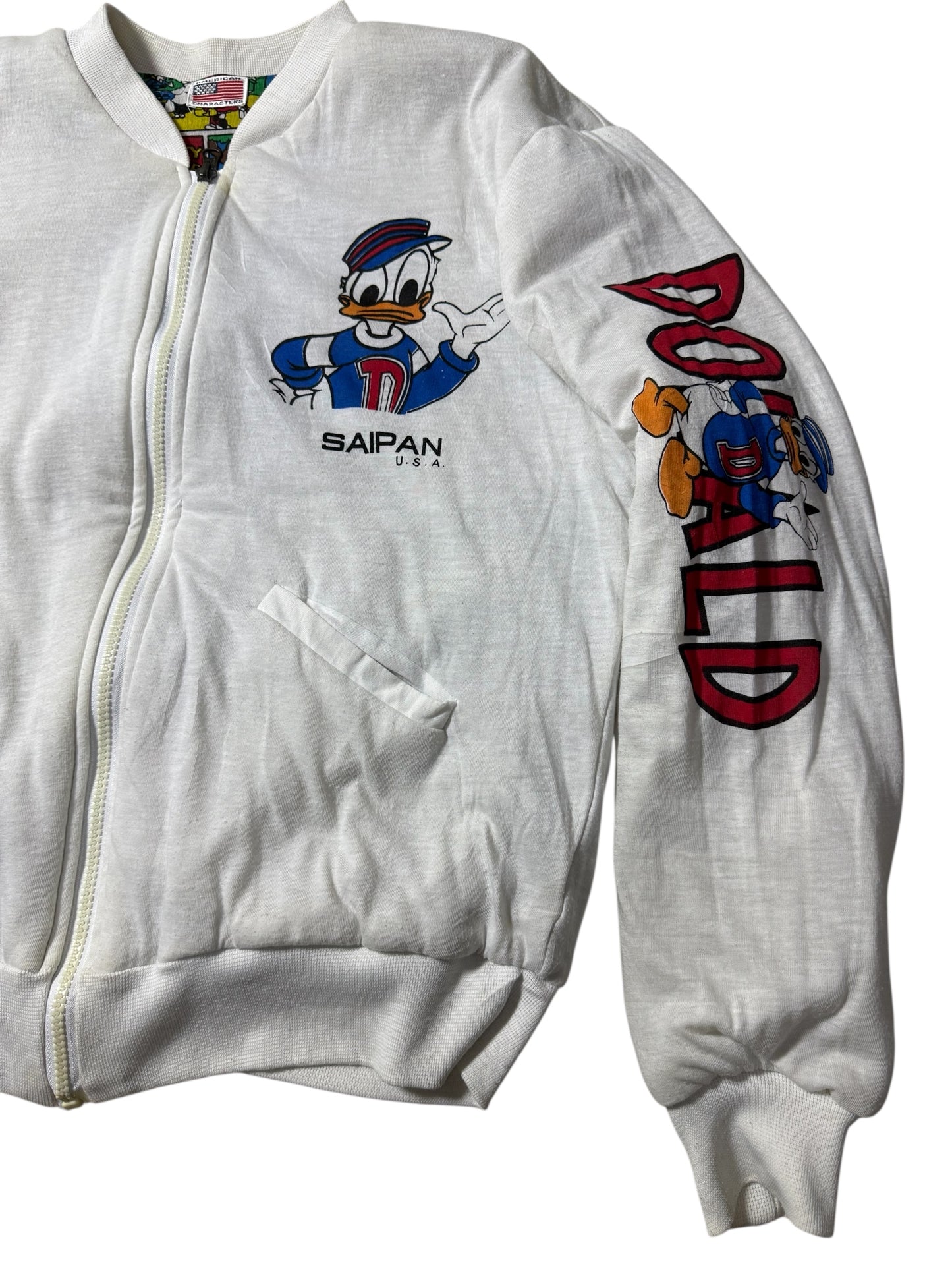 Vintage Disney Mickey Mouse Donald Duck Reversible Cotton Jacket