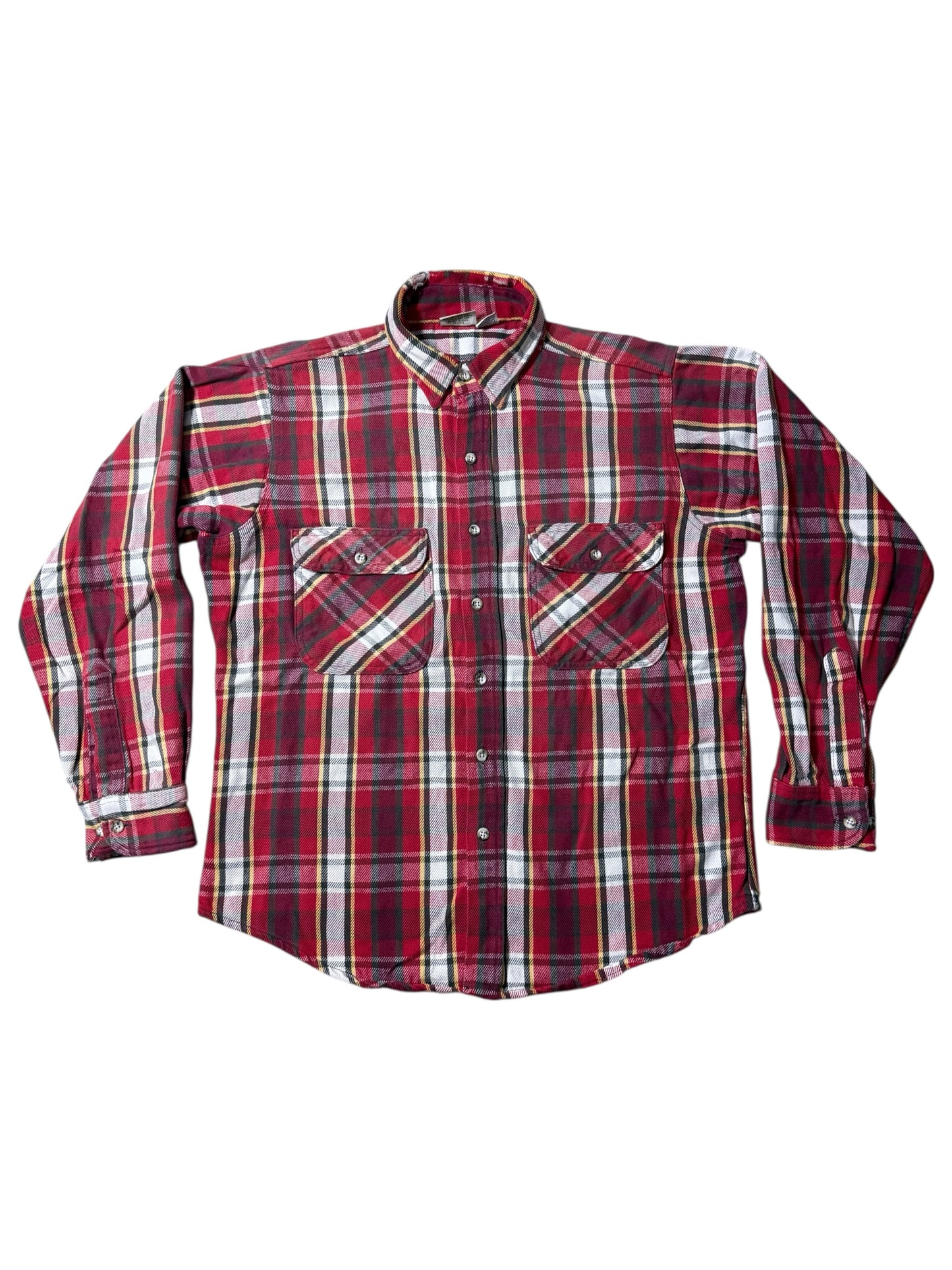 Vintage 1990s Five Brother Red Plaid Flannel Shirt