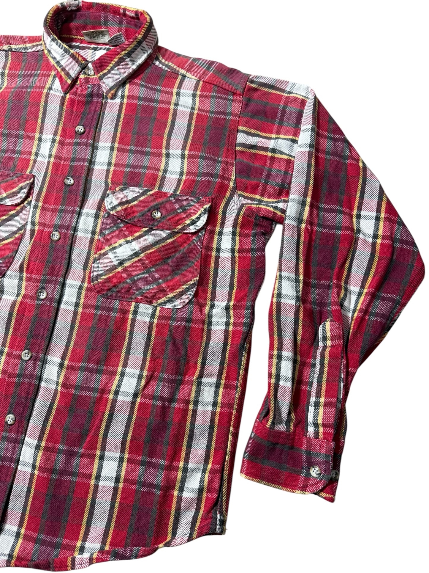 Vintage 1990s Five Brother Red Plaid Flannel Shirt