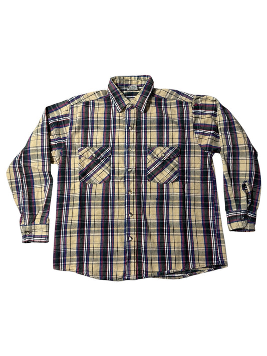 Vintage 1990s Five Brother Plaid Flannel Work Shirt