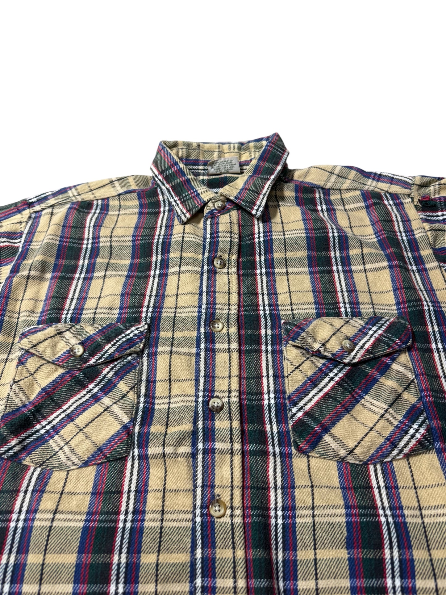 Vintage 1990s Five Brother Plaid Flannel Work Shirt
