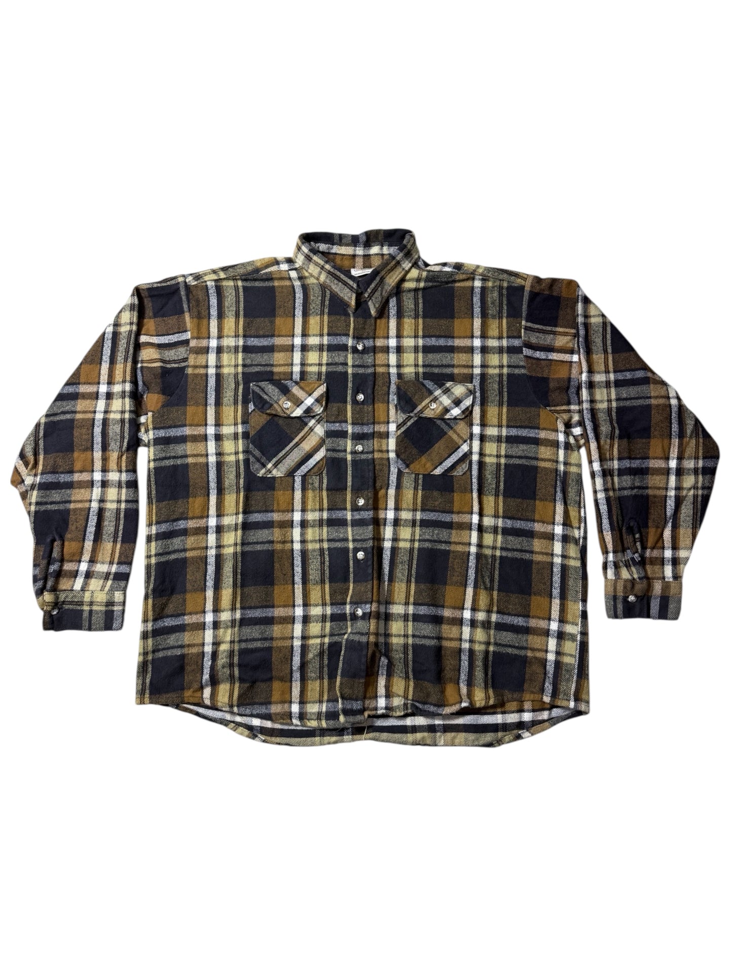 Vintage Five Brother Plaid Flannel Work Shirt Made In Usa