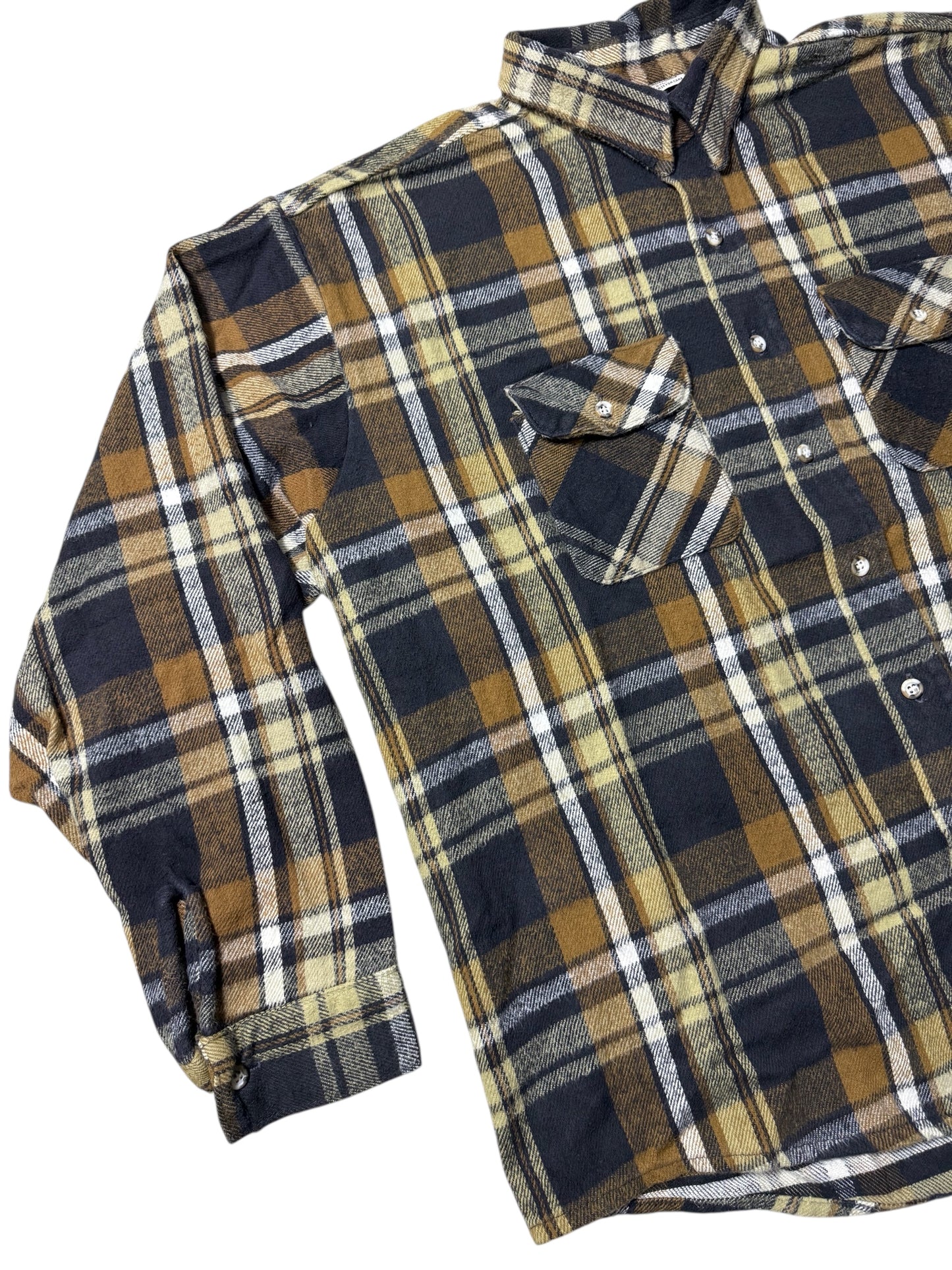 Vintage Five Brother Plaid Flannel Work Shirt Made In Usa