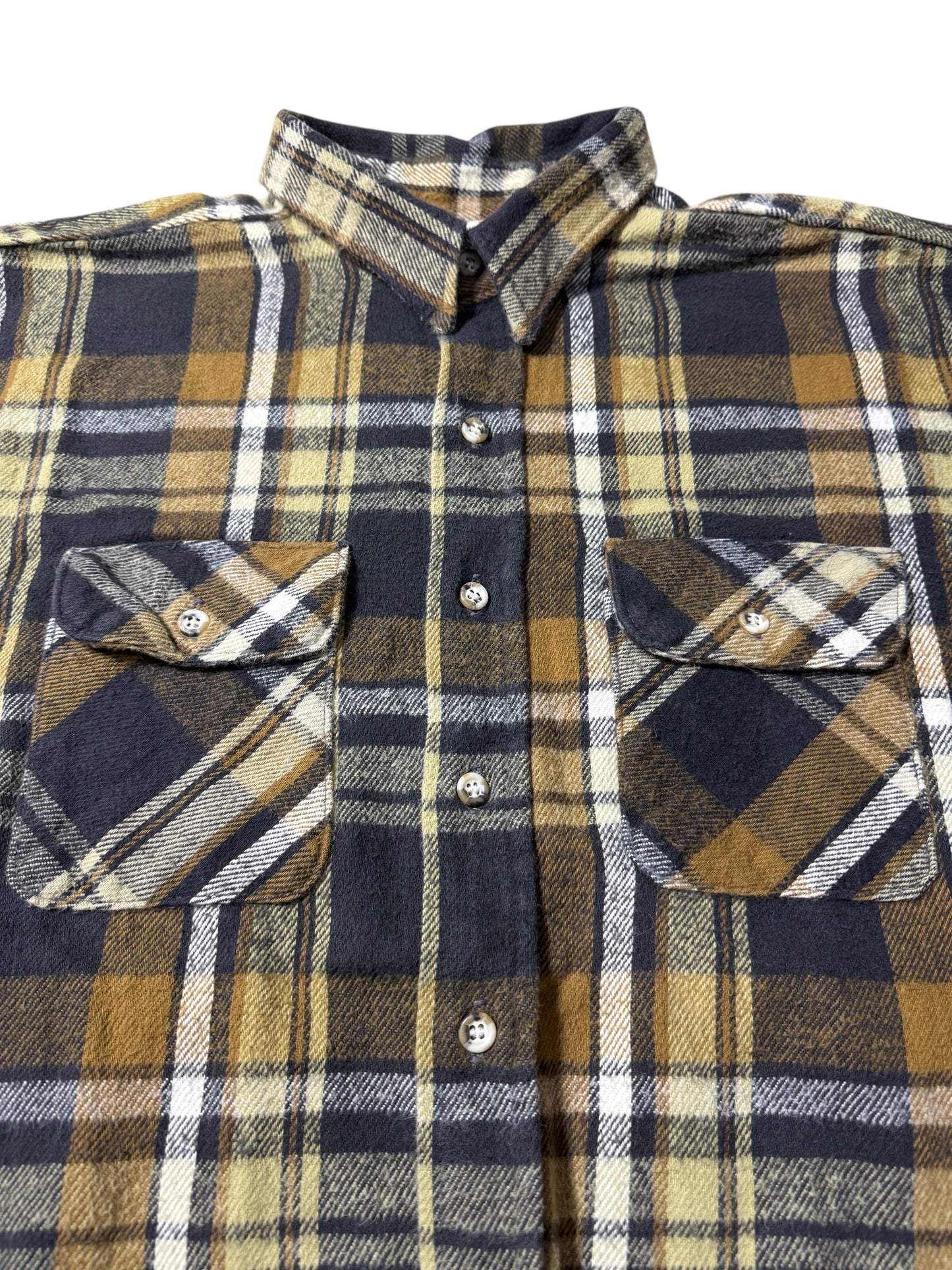 Vintage Five Brother Plaid Flannel Work Shirt Made In Usa