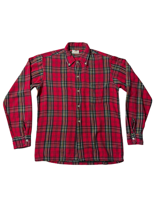 Vintage 1960s-70s JBR Kids Red Plaid Button Down Shirt Cotton