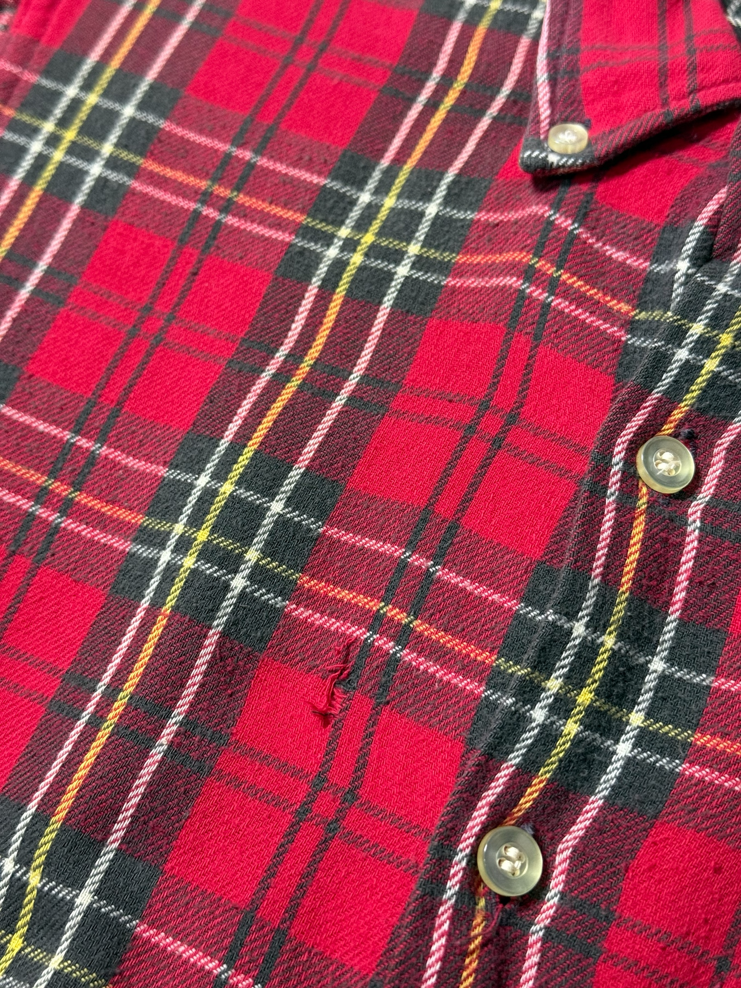 Vintage 1960s-70s JBR Kids Red Plaid Button Down Shirt Cotton