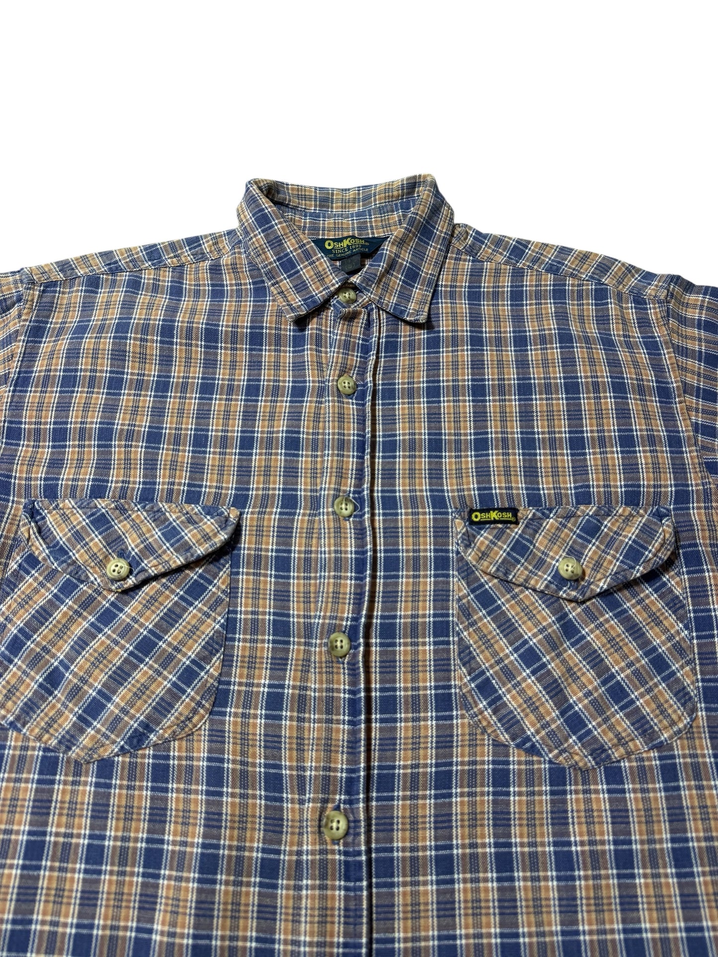 Vintage OshKosh Plaid Work Shirt Long Sleeve