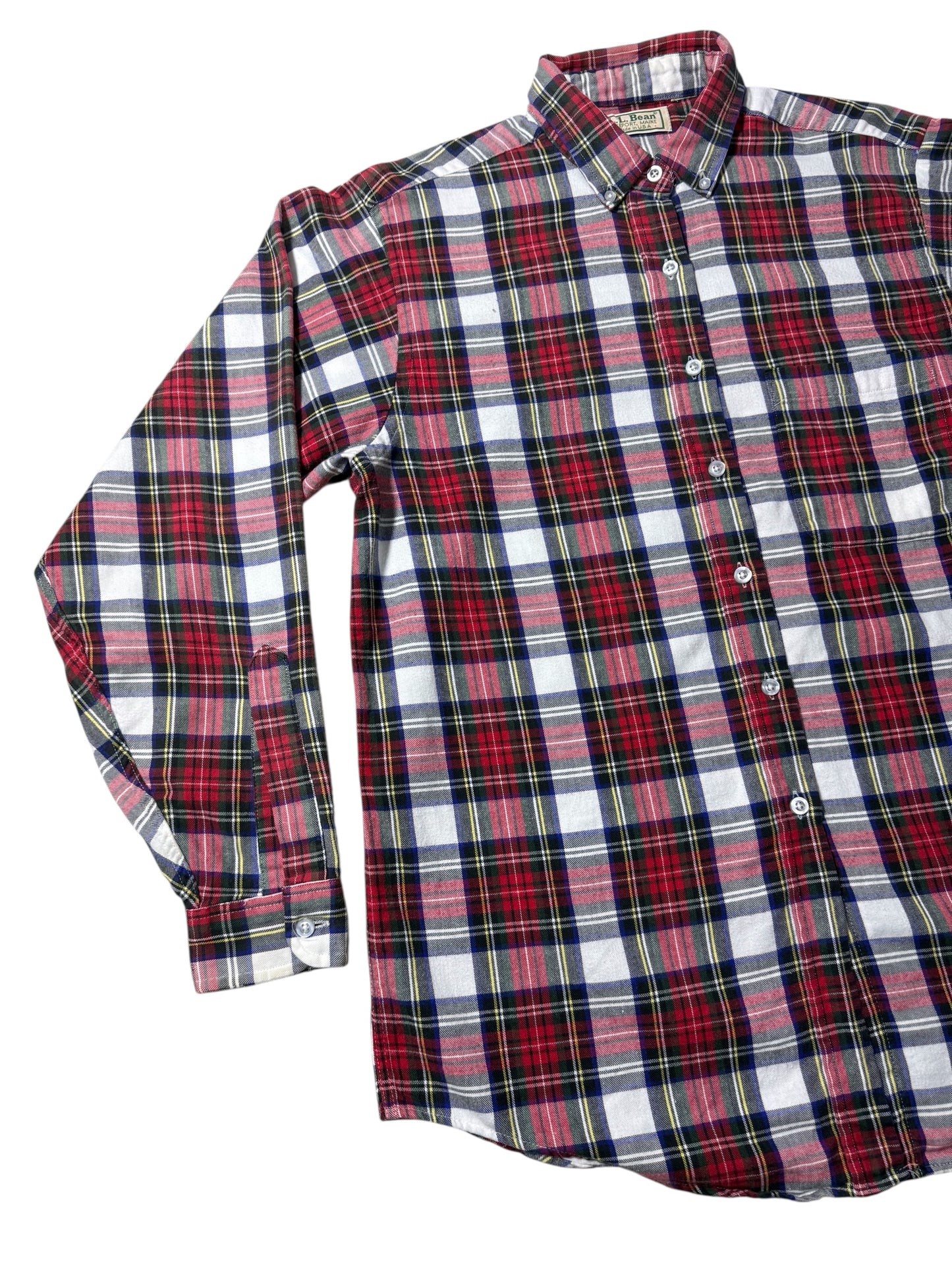 Vintage LL Bean Plaid Button Down Shirt Made in USA