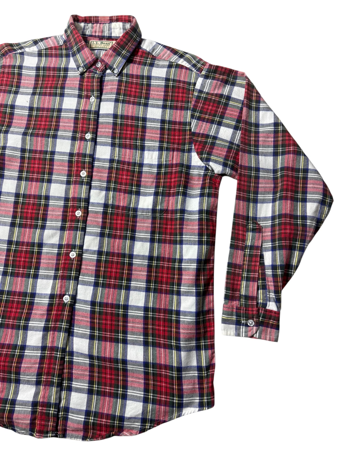 Vintage LL Bean Plaid Button Down Shirt Made in USA