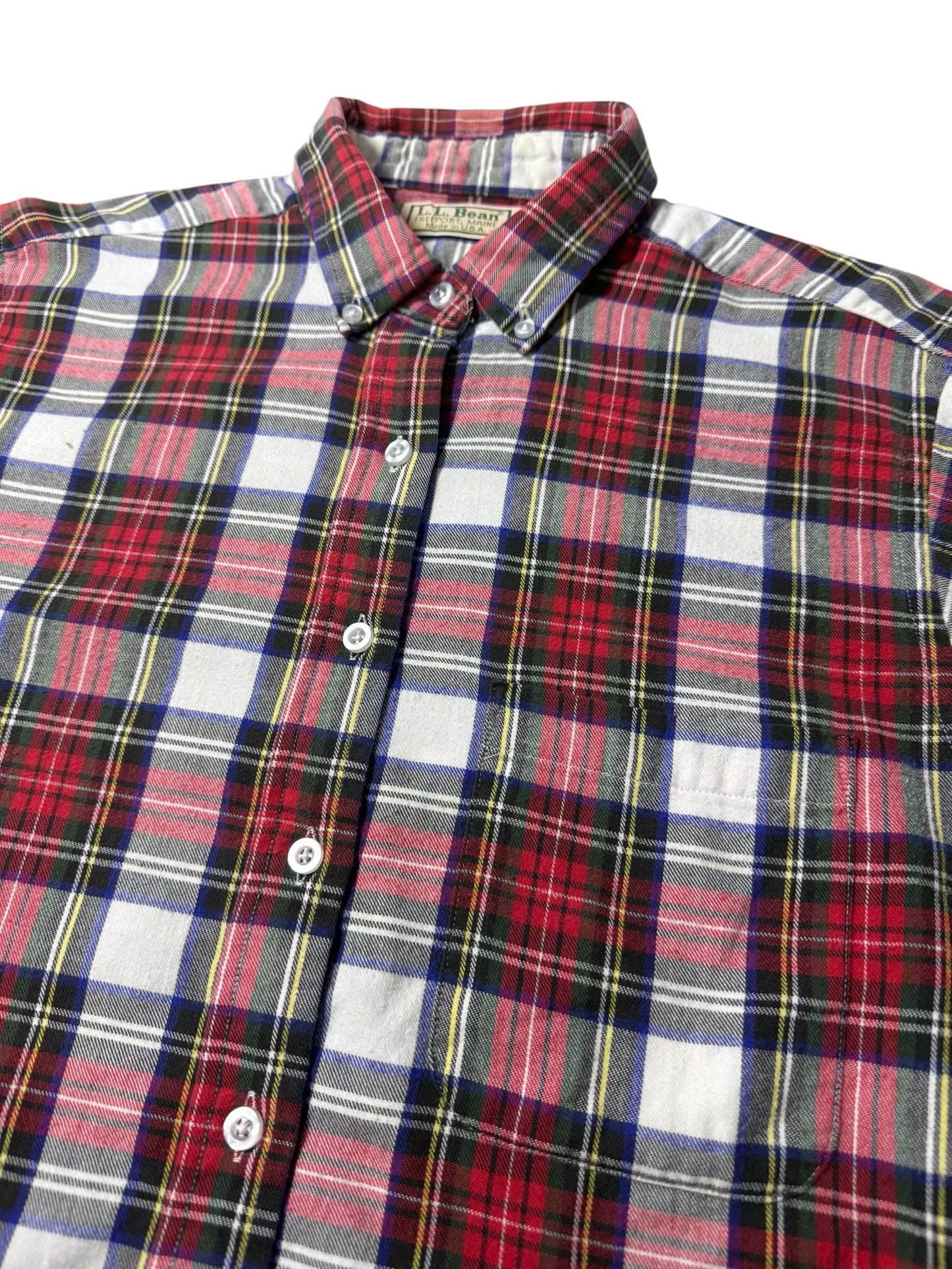Vintage LL Bean Plaid Button Down Shirt Made in USA
