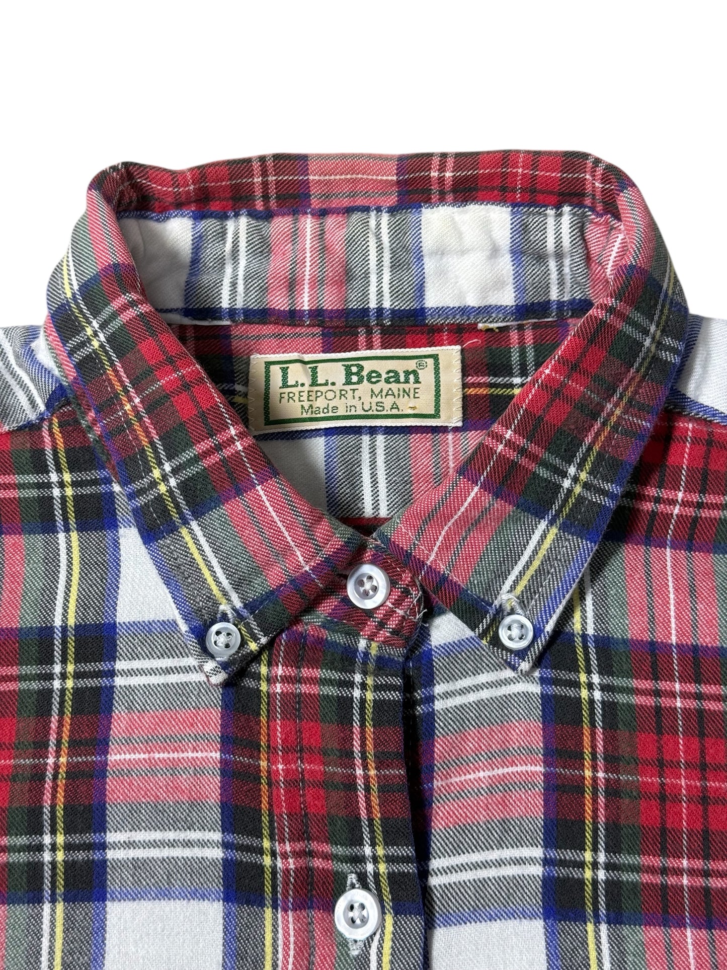 Vintage LL Bean Plaid Button Down Shirt Made in USA