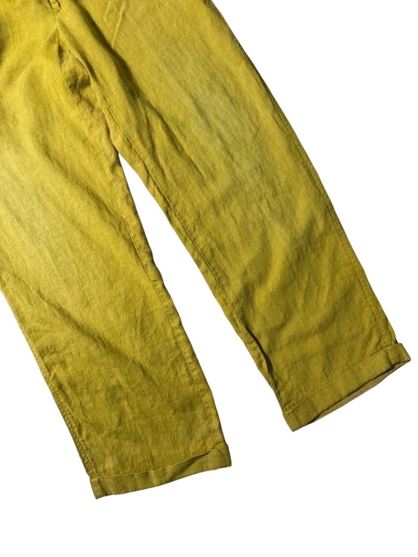 Vintage 1970s British Khaki by Robert Lighton Linen Trousers High Rise Made in USA