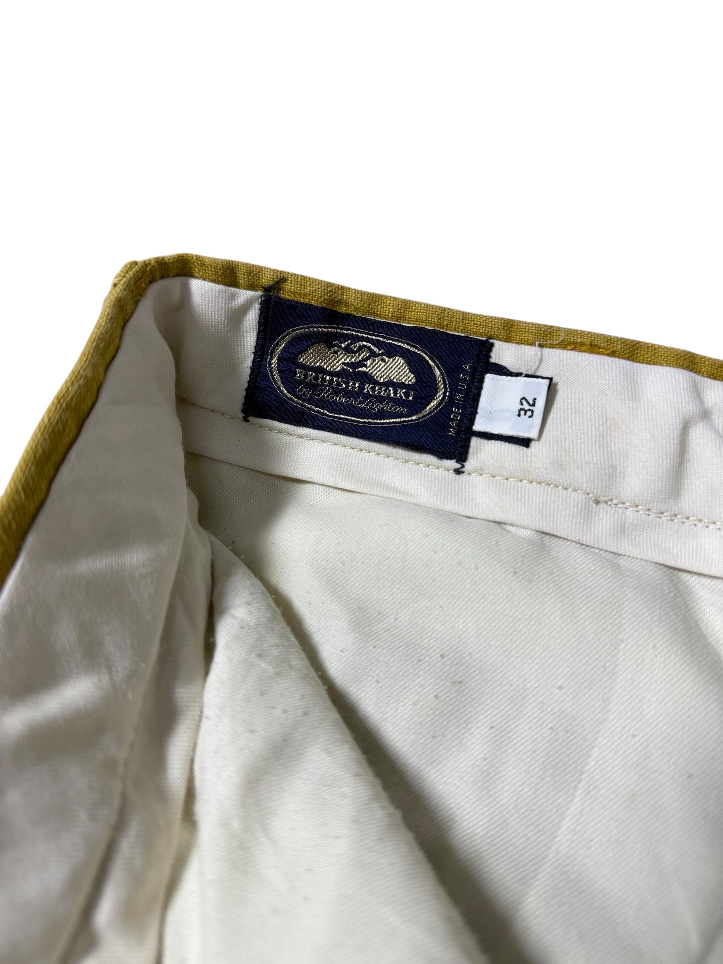 Vintage 1970s British Khaki by Robert Lighton Linen Trousers High Rise Made in USA