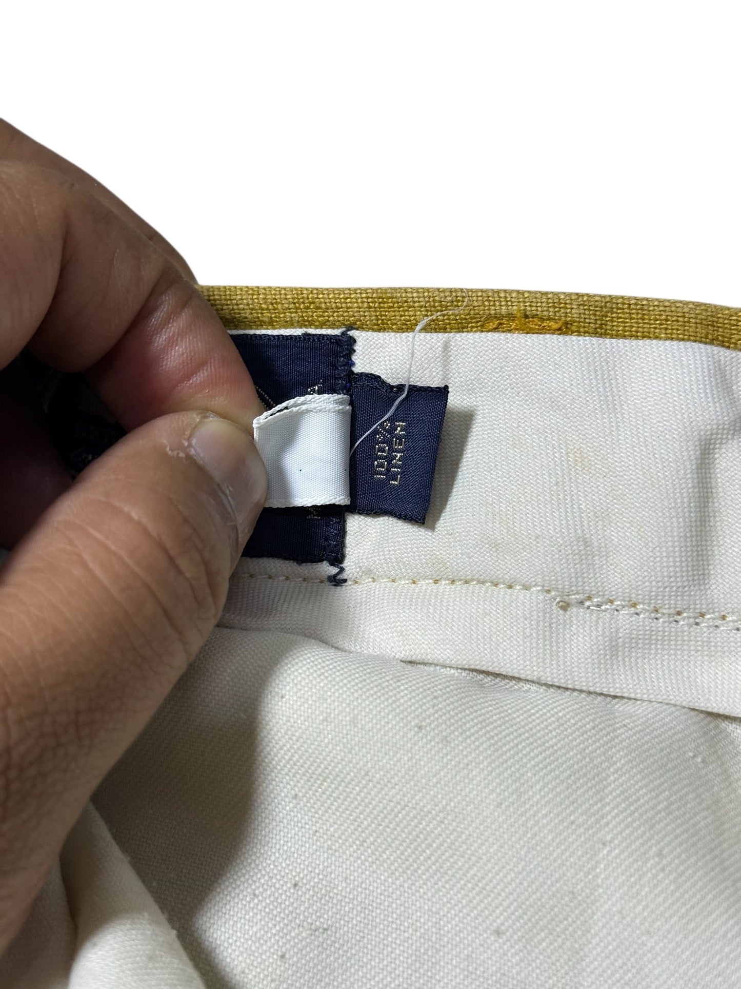 Vintage 1970s British Khaki by Robert Lighton Linen Trousers High Rise Made in USA