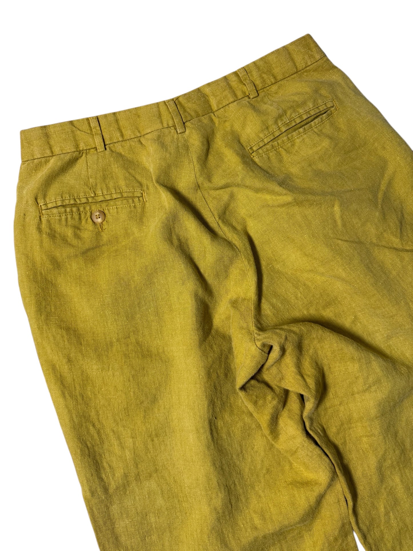 Vintage 1970s British Khaki by Robert Lighton Linen Trousers High Rise Made in USA