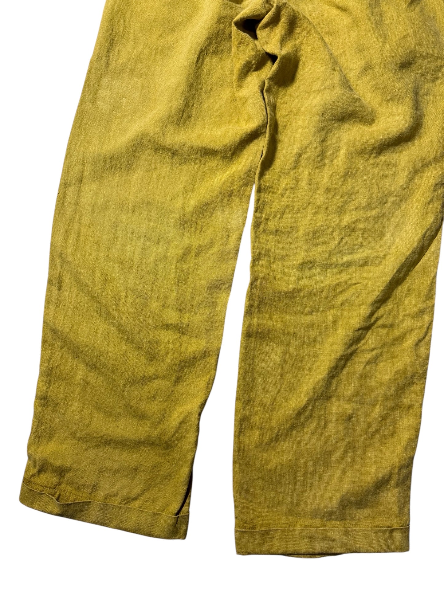 Vintage 1970s British Khaki by Robert Lighton Linen Trousers High Rise Made in USA